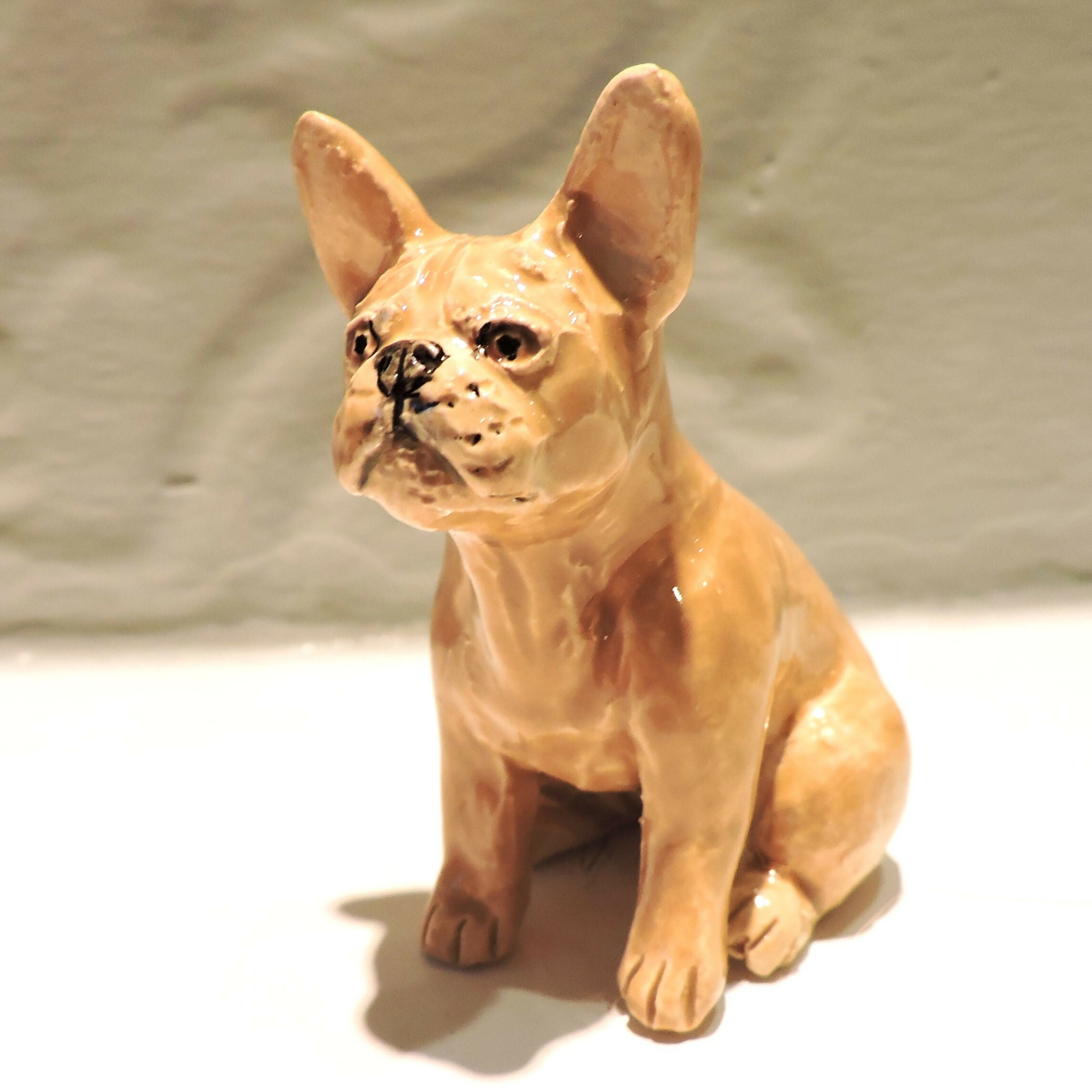 Ceramic French Bulldog Sculpture