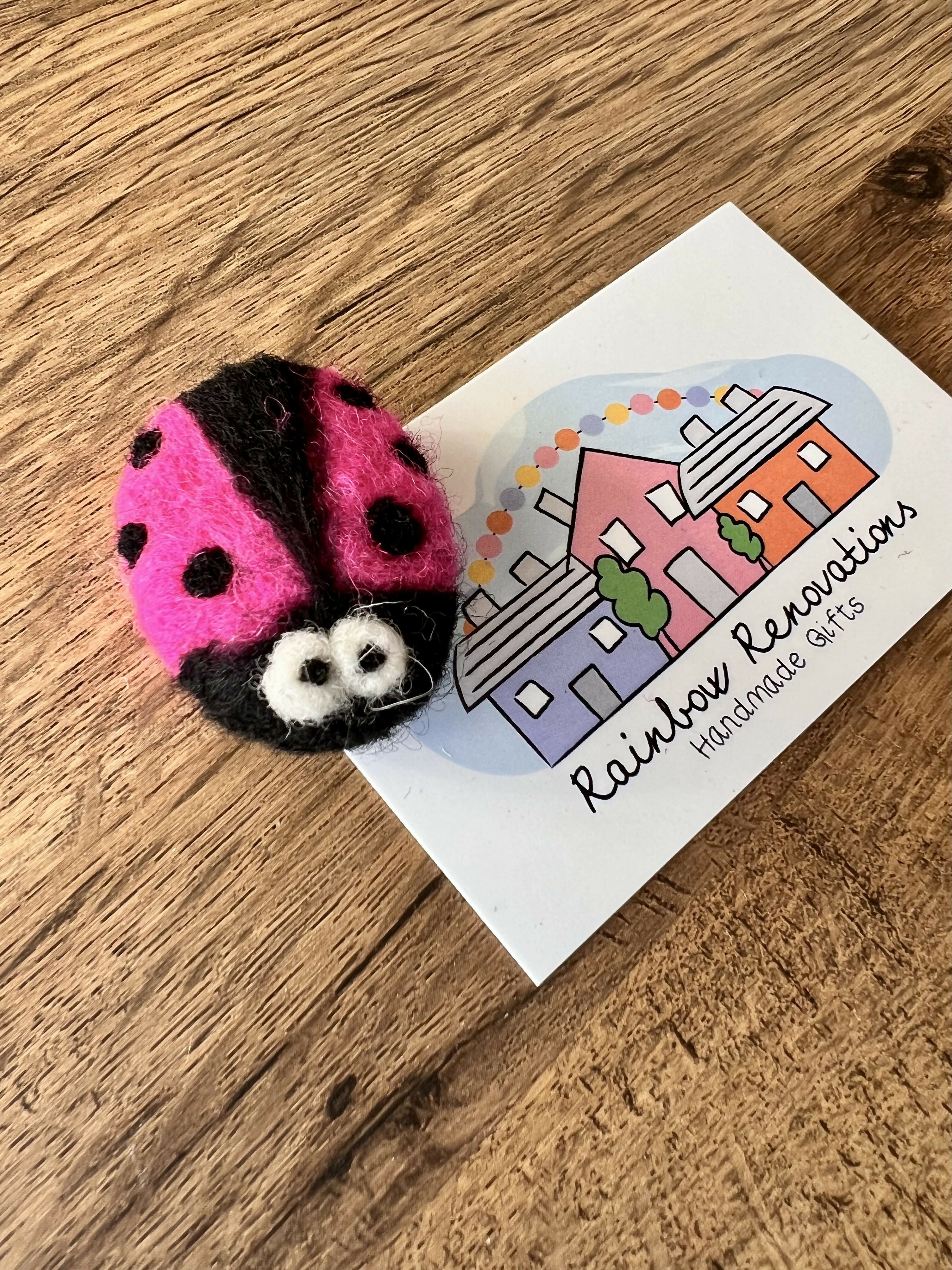 Felted Ladybird Magnet