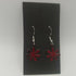Dark Red Enamel Flower Earrings