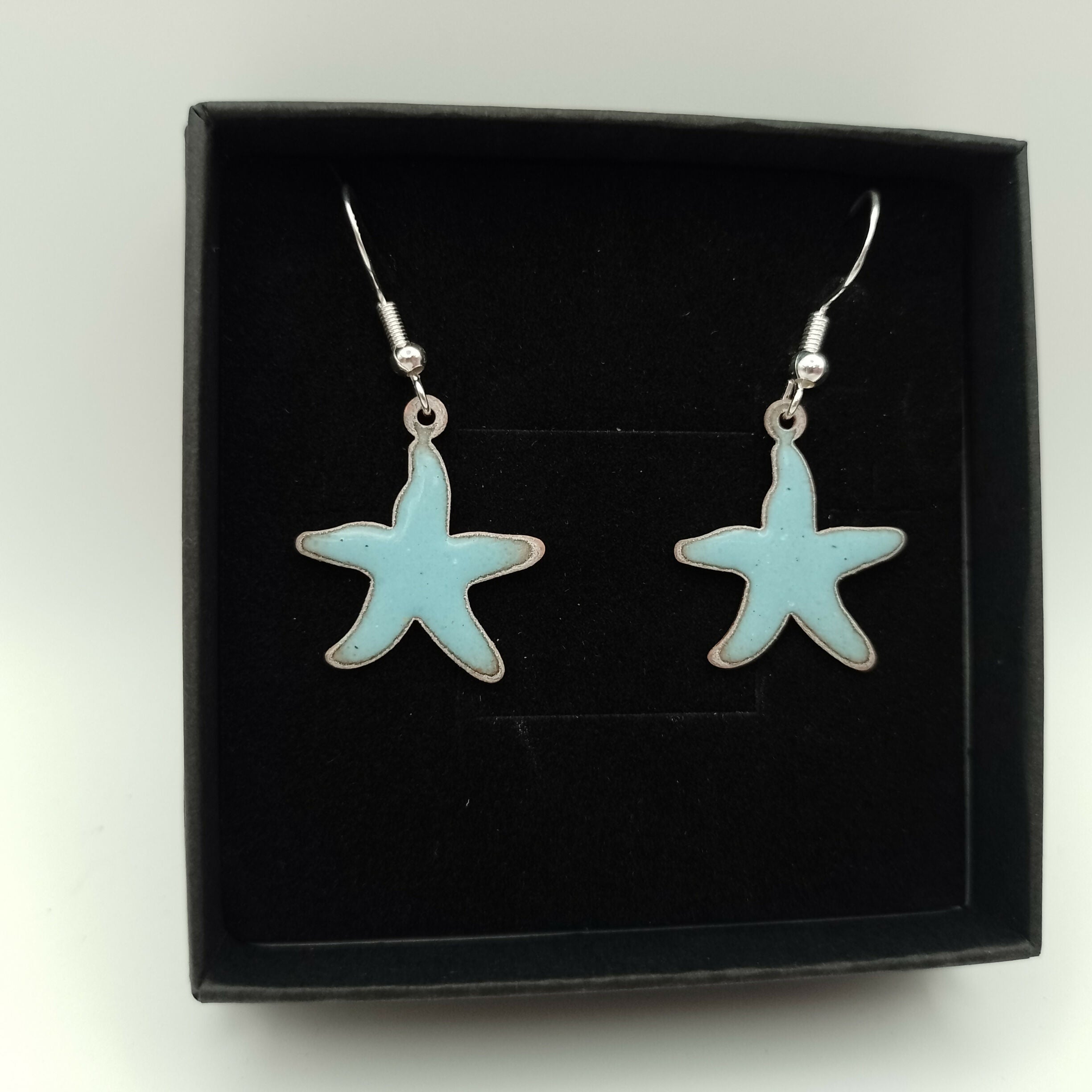 Powder Blue Starfish Earrings