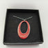 Dark Red Oval Hoop Pendant