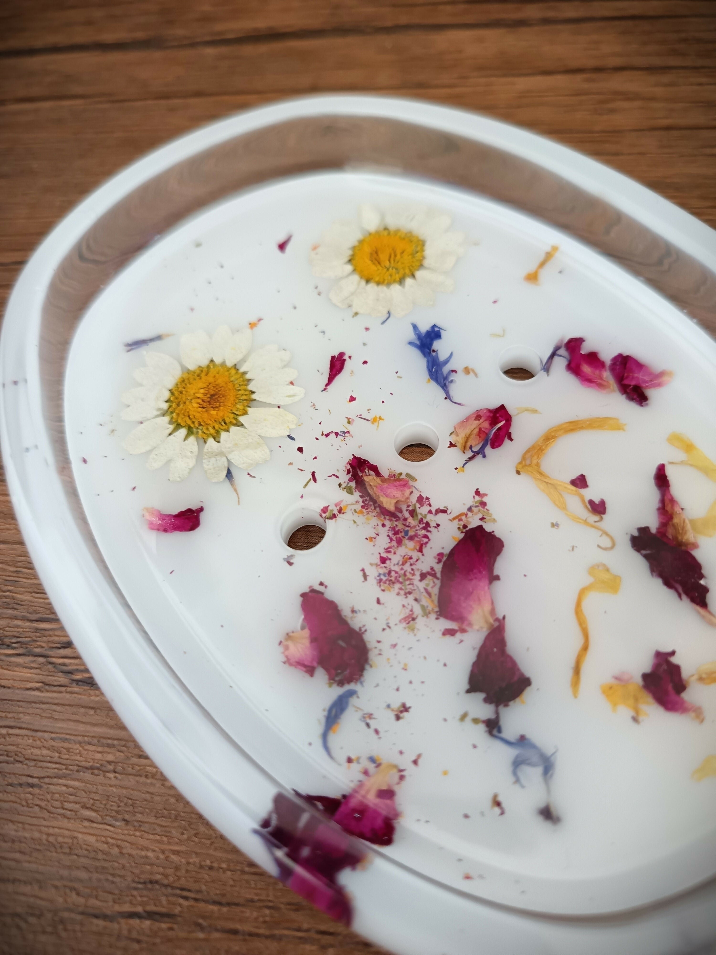 Soap Dish With Petals And Flowers