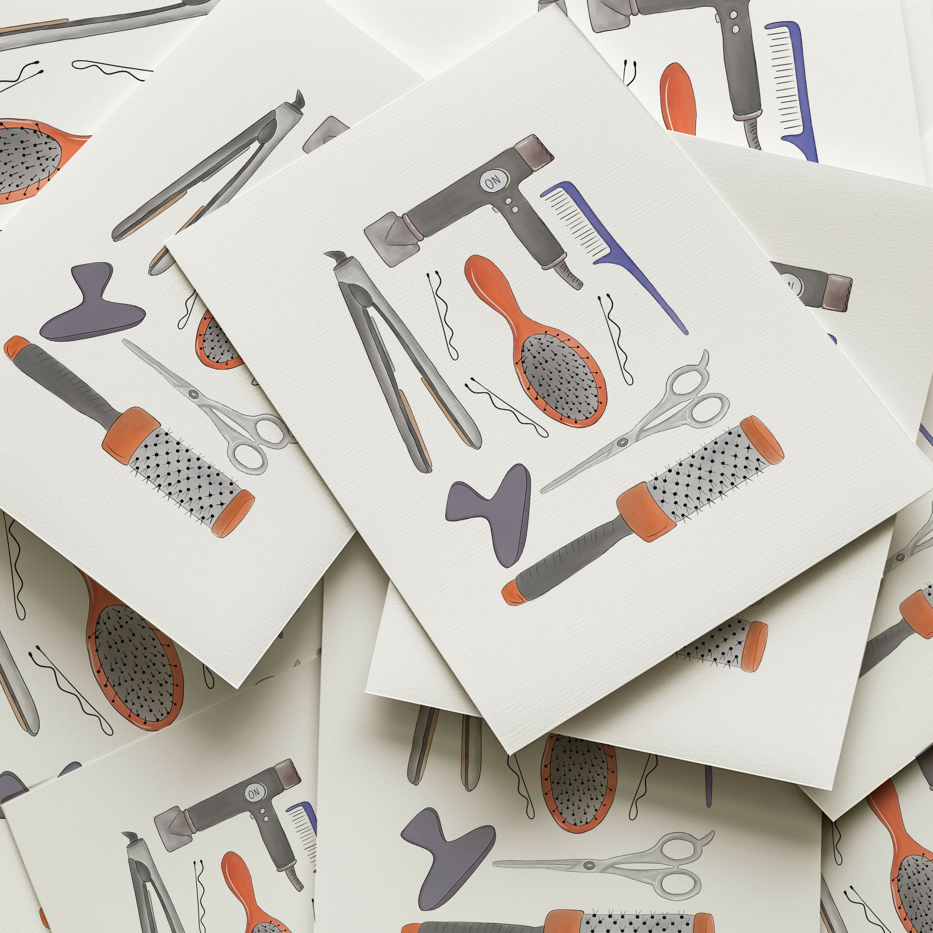 HAIRDRESSER TOOLS ILLUSTRATION