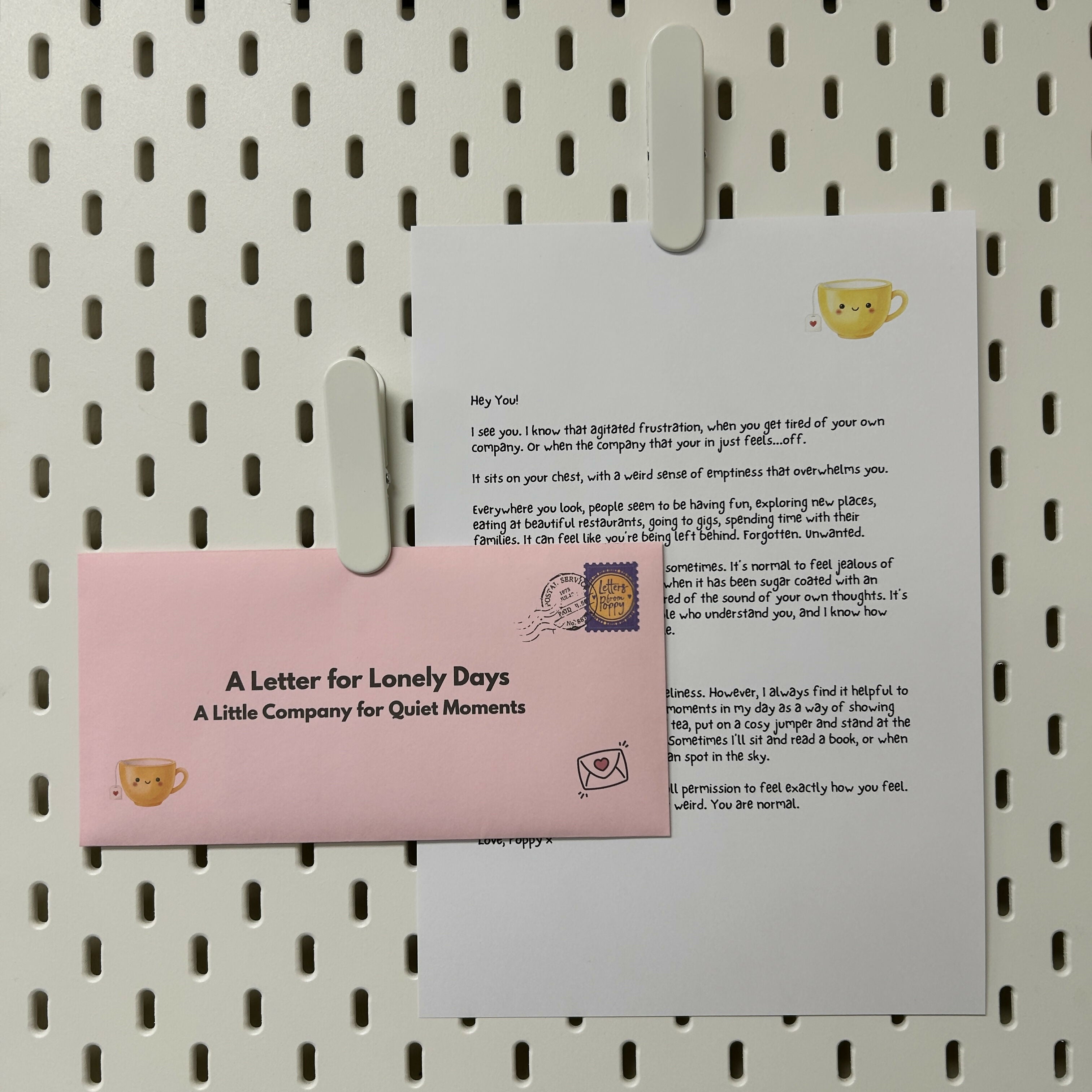 Lonely Days Letter for a Little Company for Quiet Moments