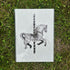 Carousel Horse Drypoint Print