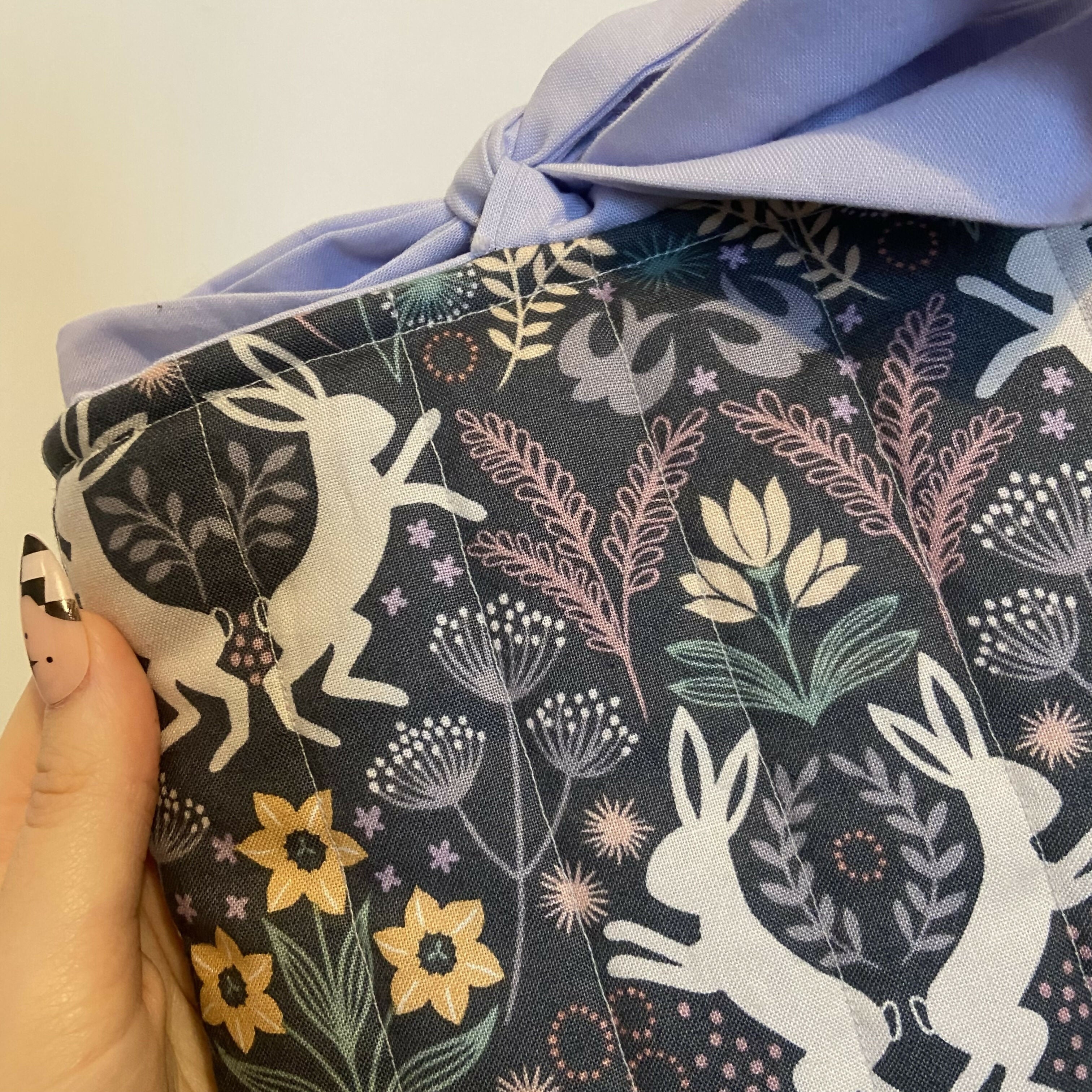 Floral Hare Print Kindle Pouch