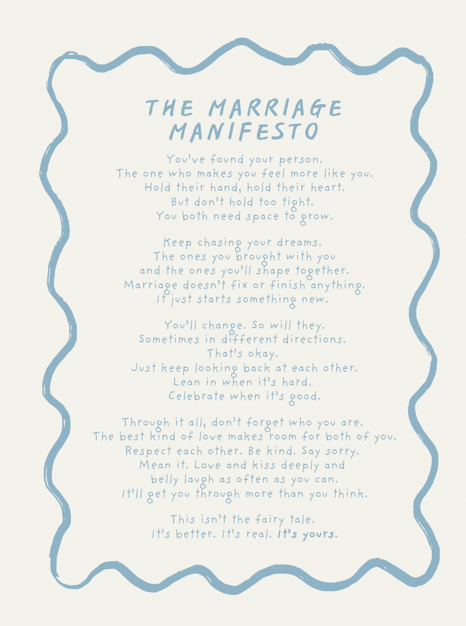 Marriage Mini Manifesto Art Print