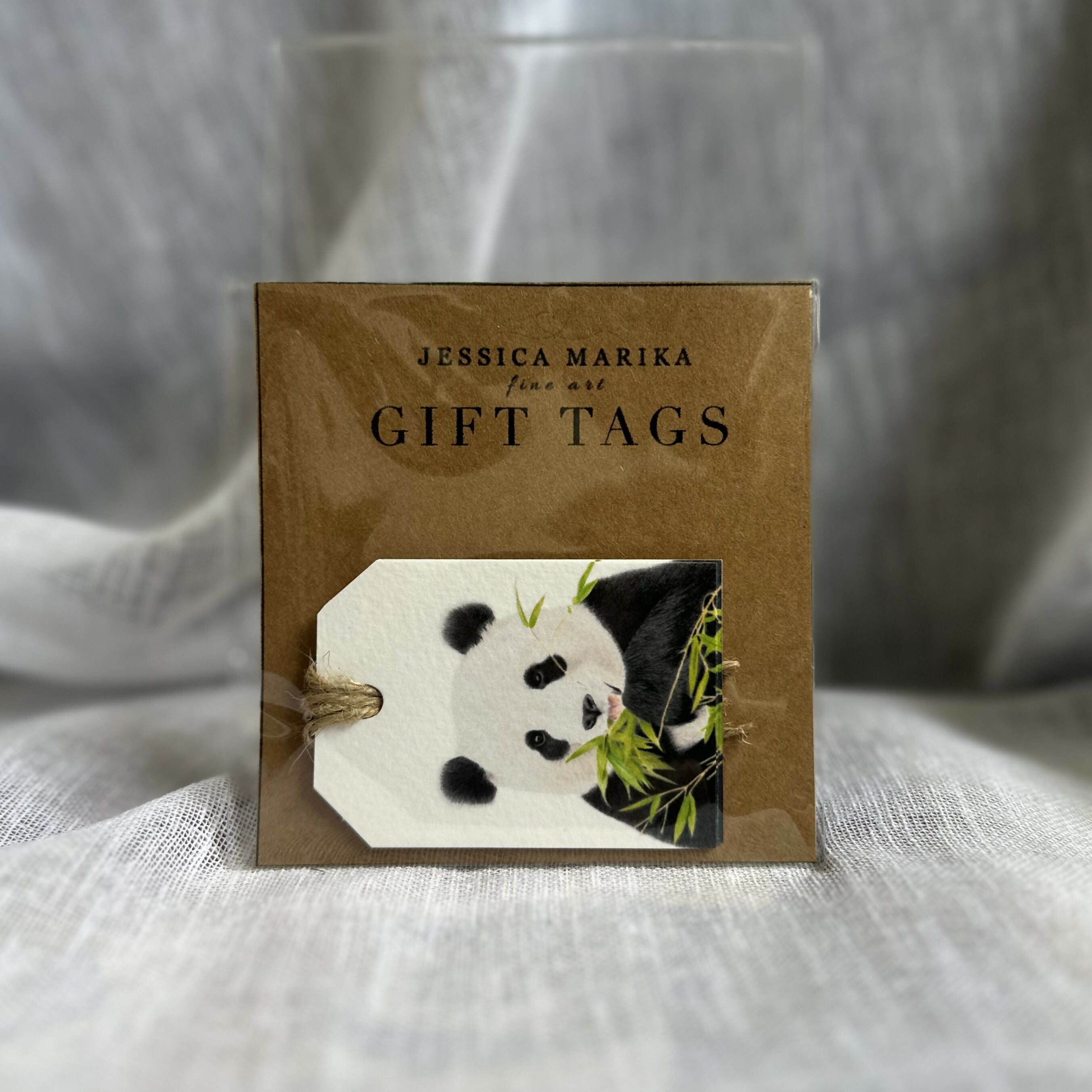 Panda Gift Tags – Set of 4 Tags – Cute Panda Illustration – Animal Lover Gift – Handmade