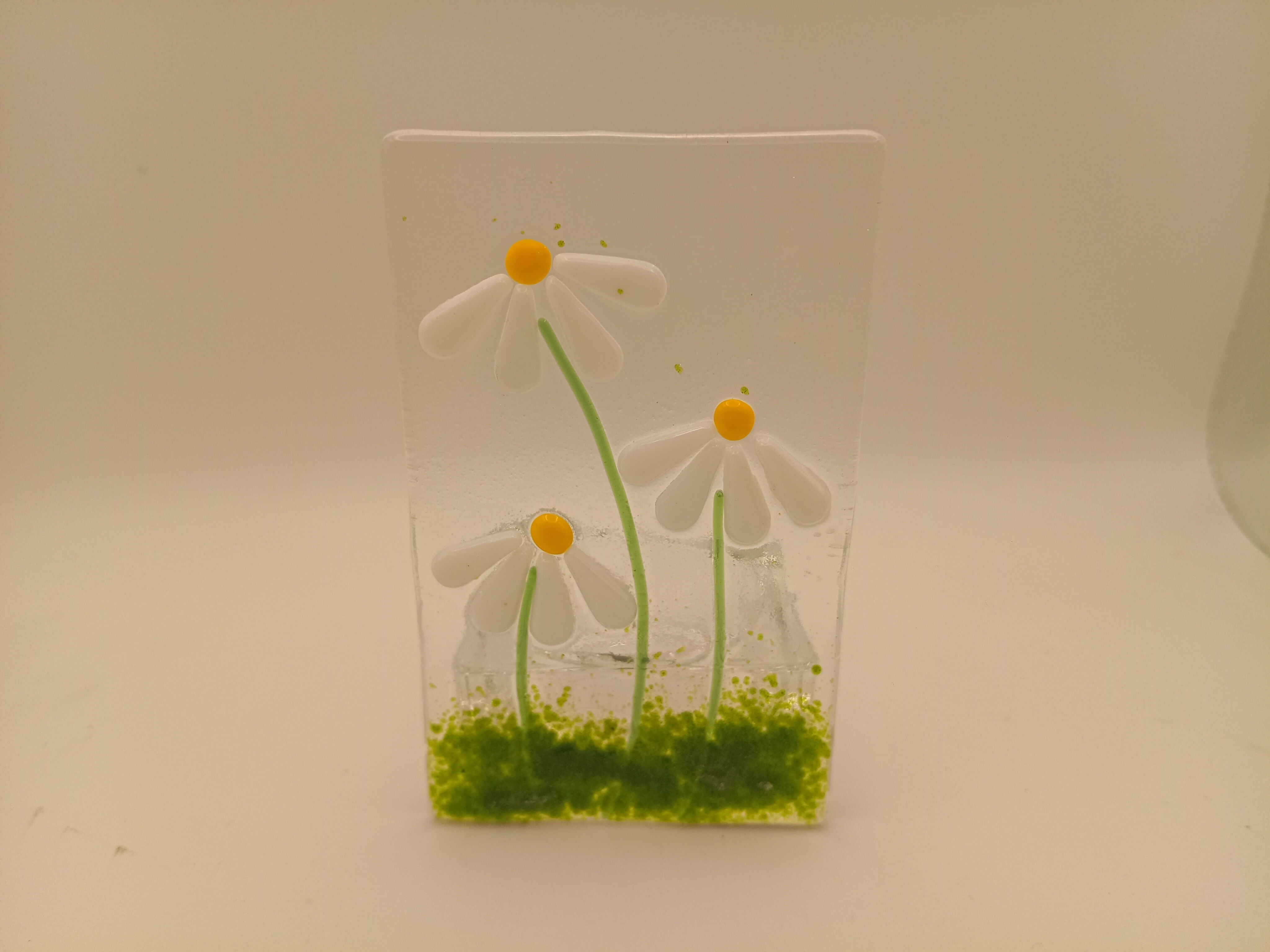 Fused Glass Daisy Tealight