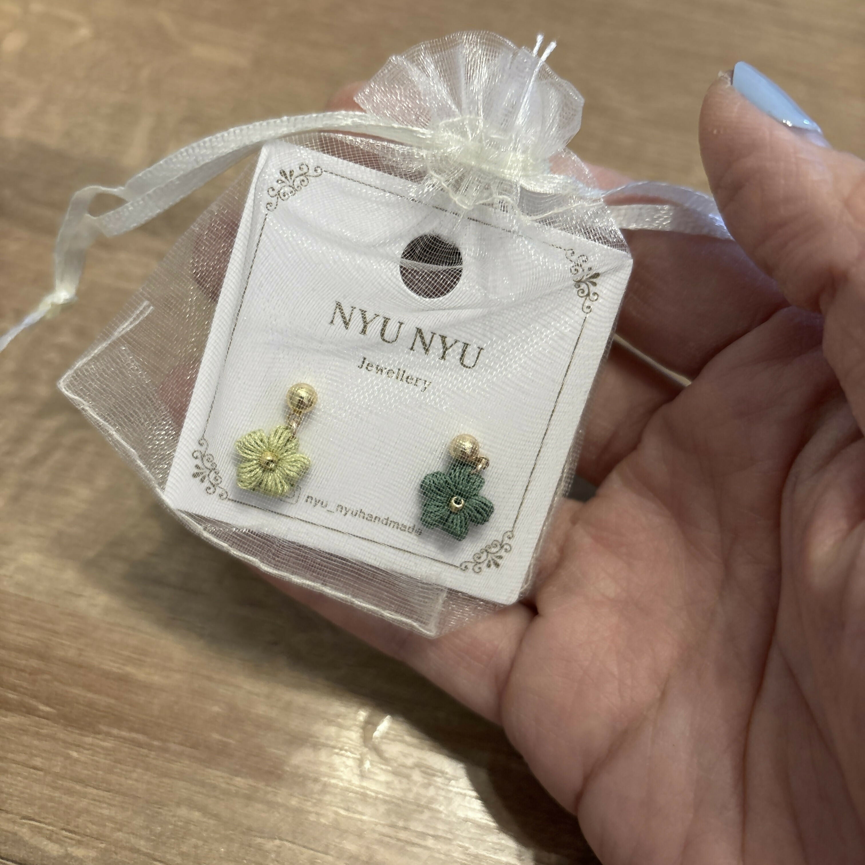 Micro Crochet Flower Stud Earrings