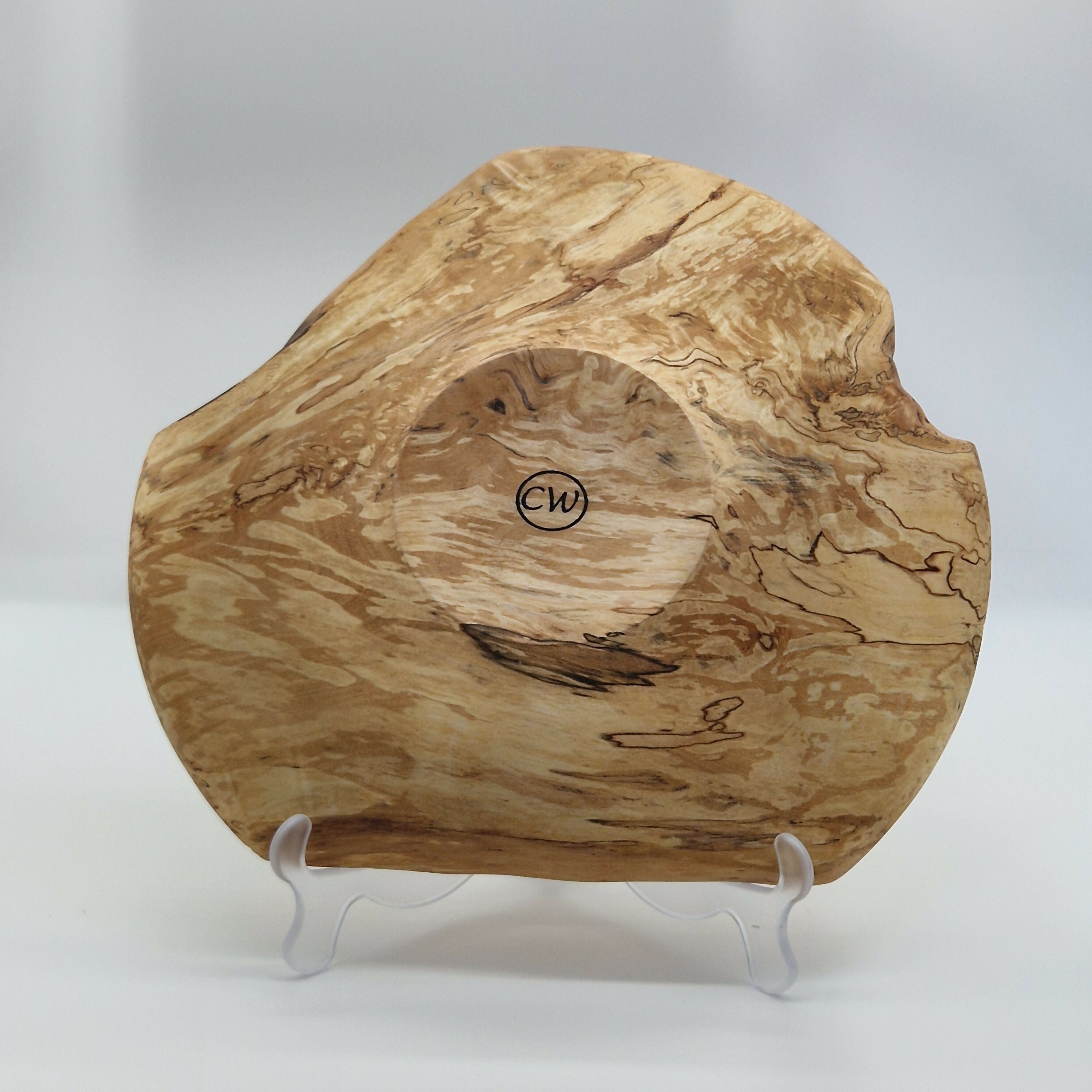 Hand Turned Natural Edged Winged Bowl made from Silver Birch Wood