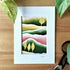 Signed Mini Watercolour Art Print | Abstract Landscape Trees