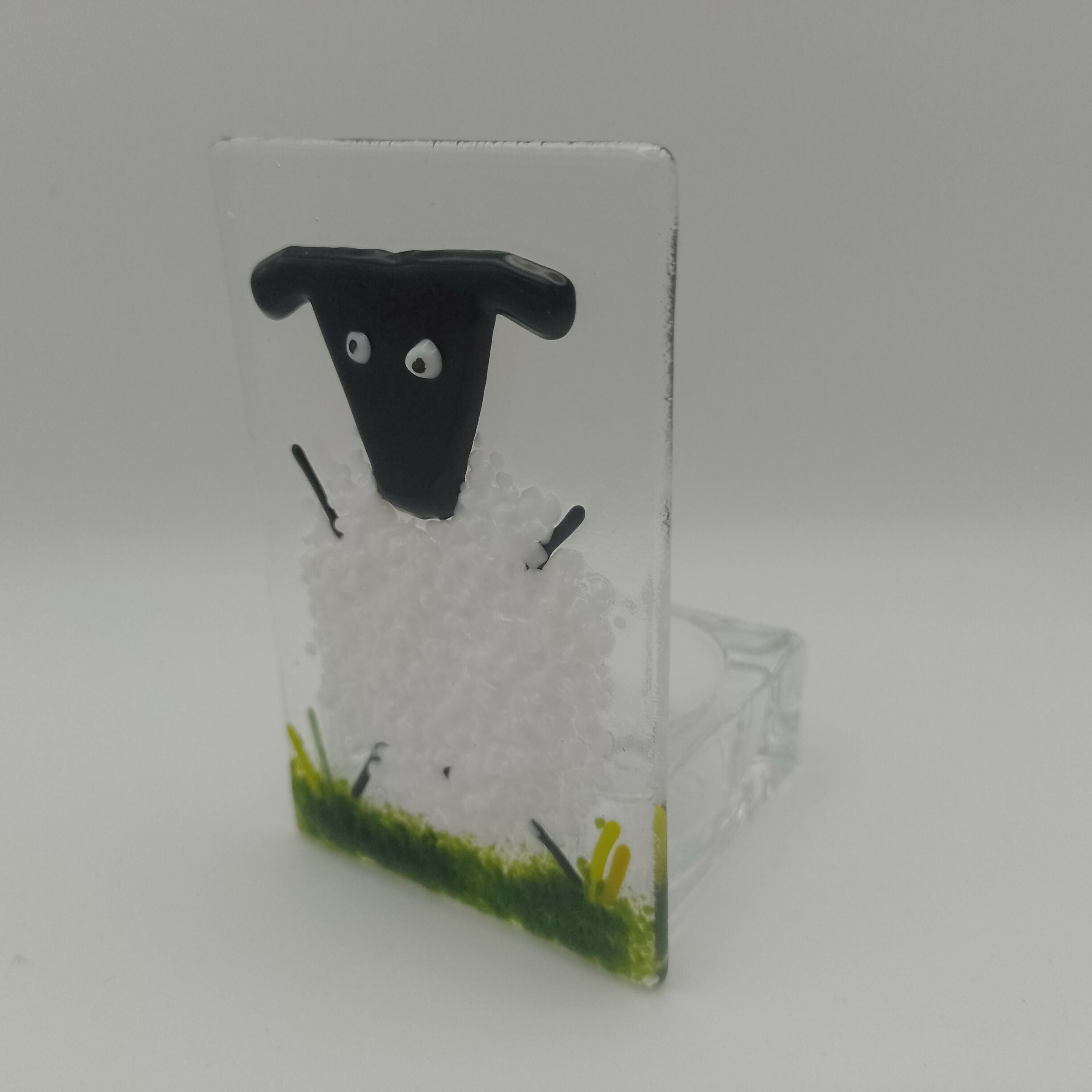 Fused Glass Sheep Tealight Holder