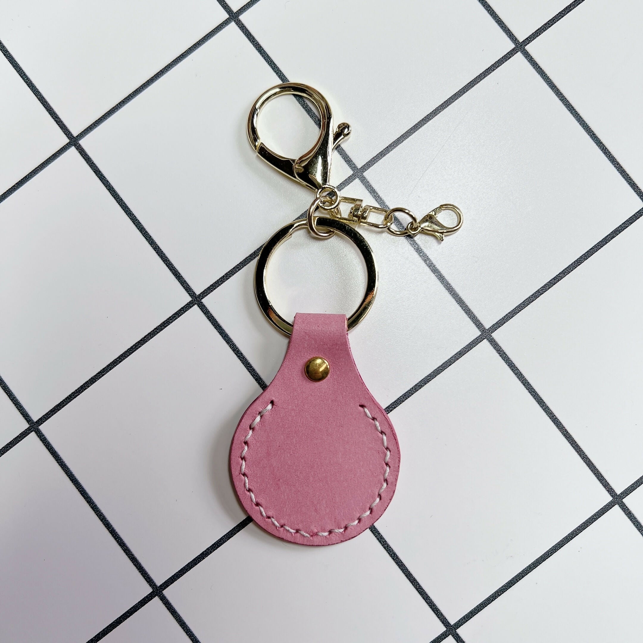 Curved Leather Keyring - Blank