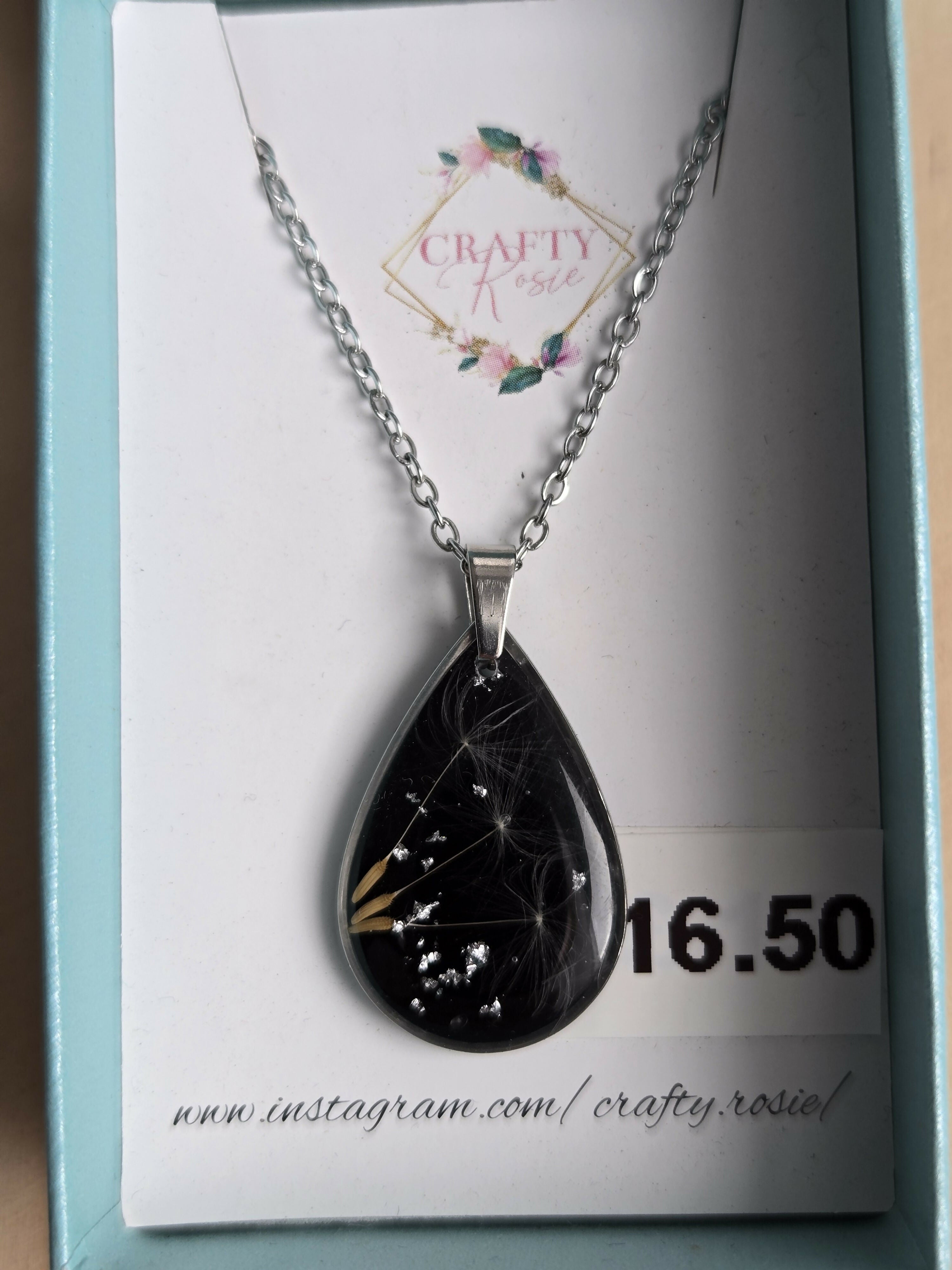 Stainless Steel Real Dandelion Necklace