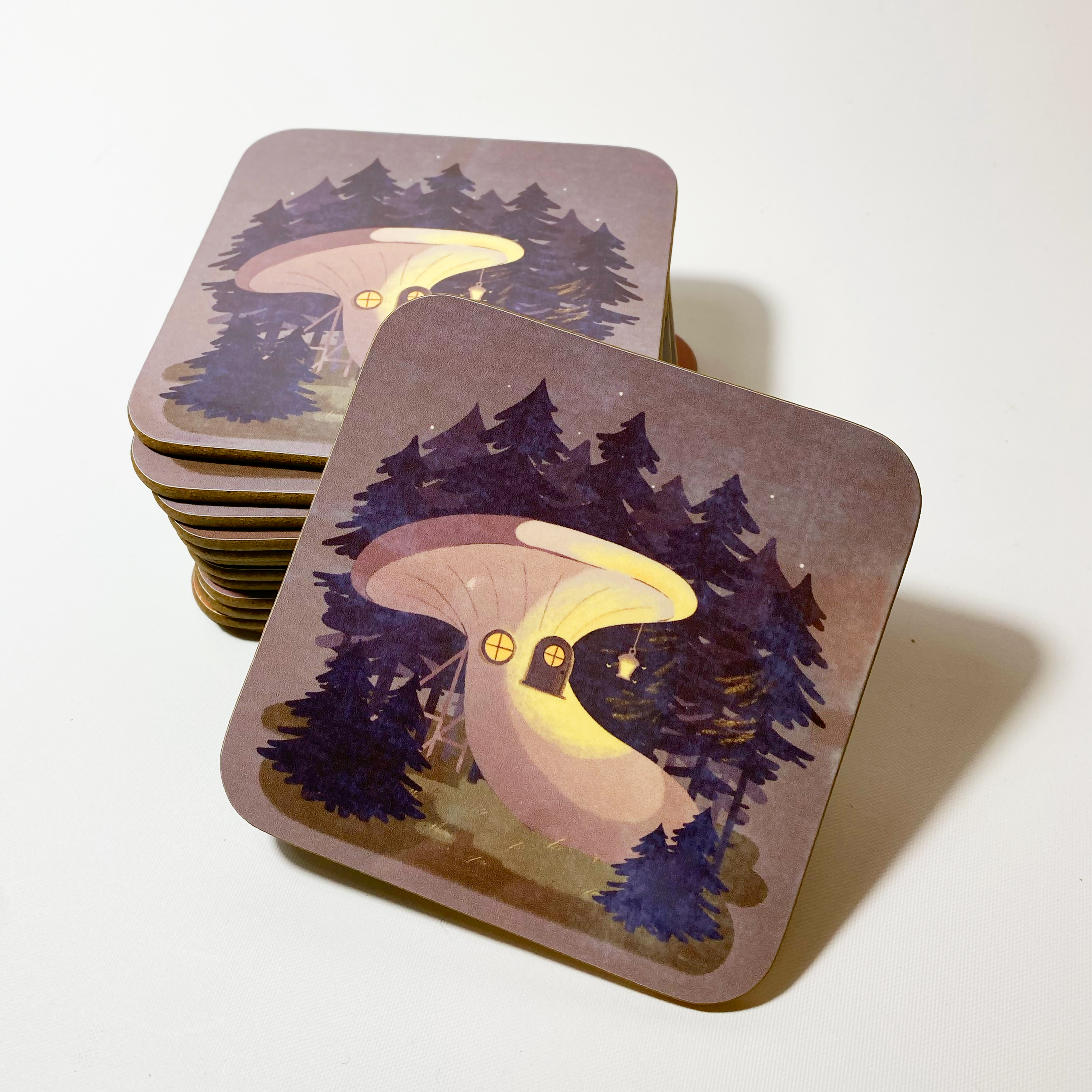 Cottagecore Mushroom House Coaster - Spooky Shroom