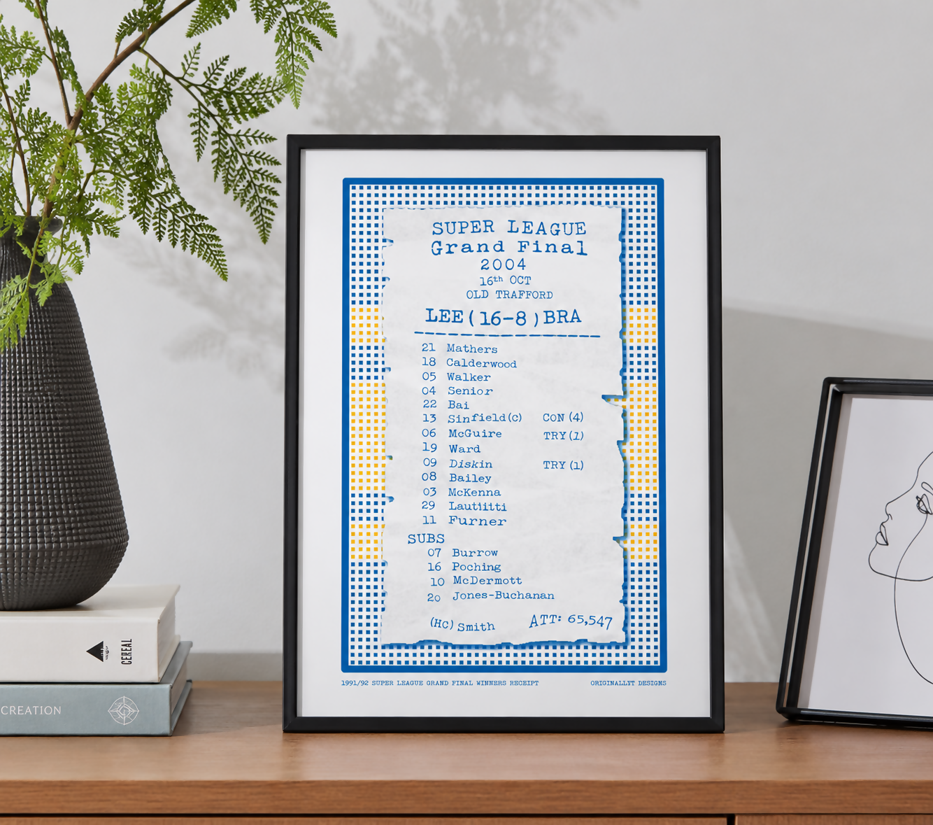 Leeds Rhinos Art Print RECEIPT Design