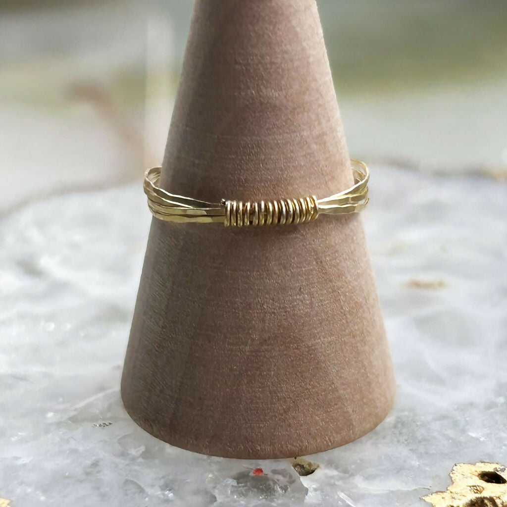 Handmade Gold Vermeil Fresh Water Pearl Ring Size M1/2