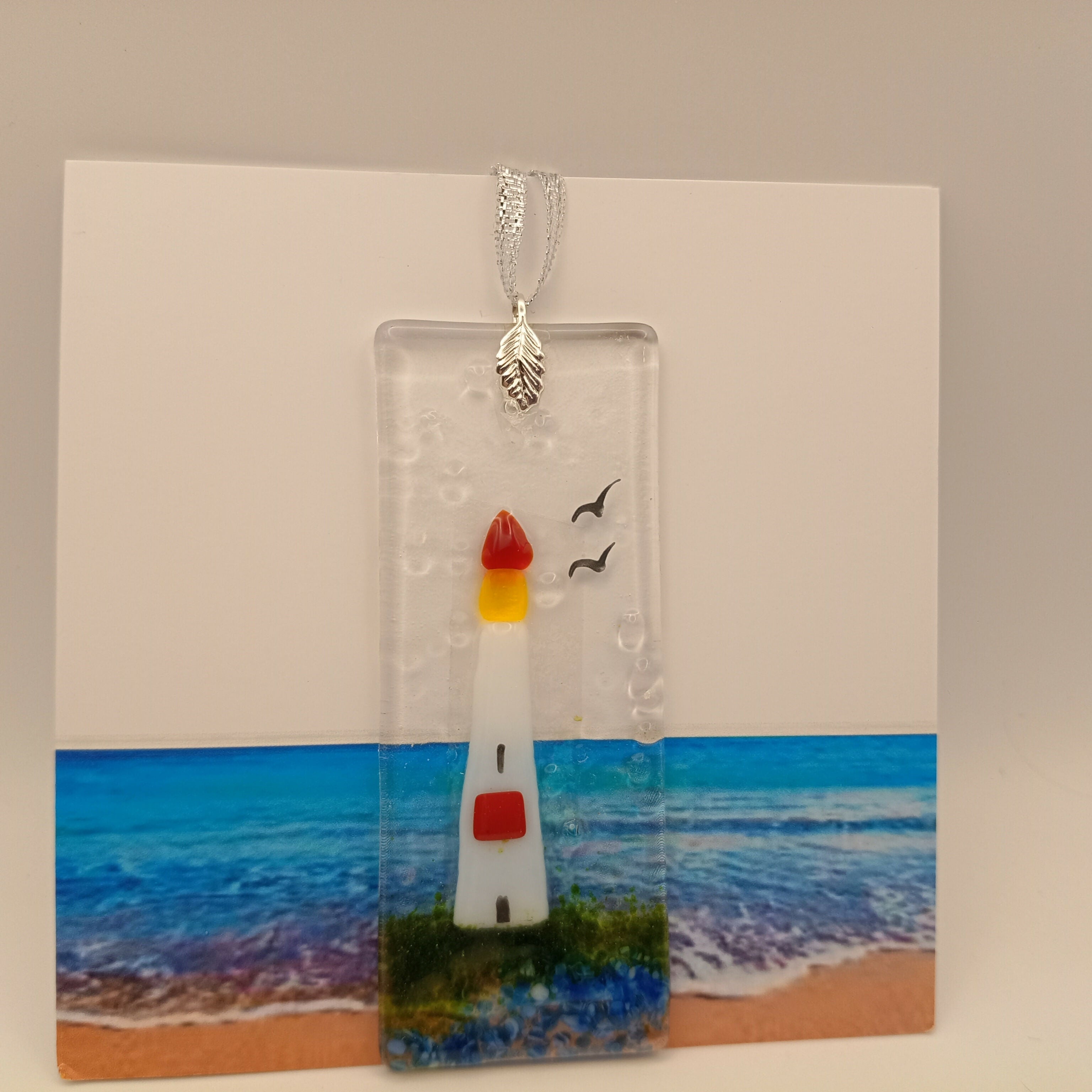Fused Glass Lighthouse Card