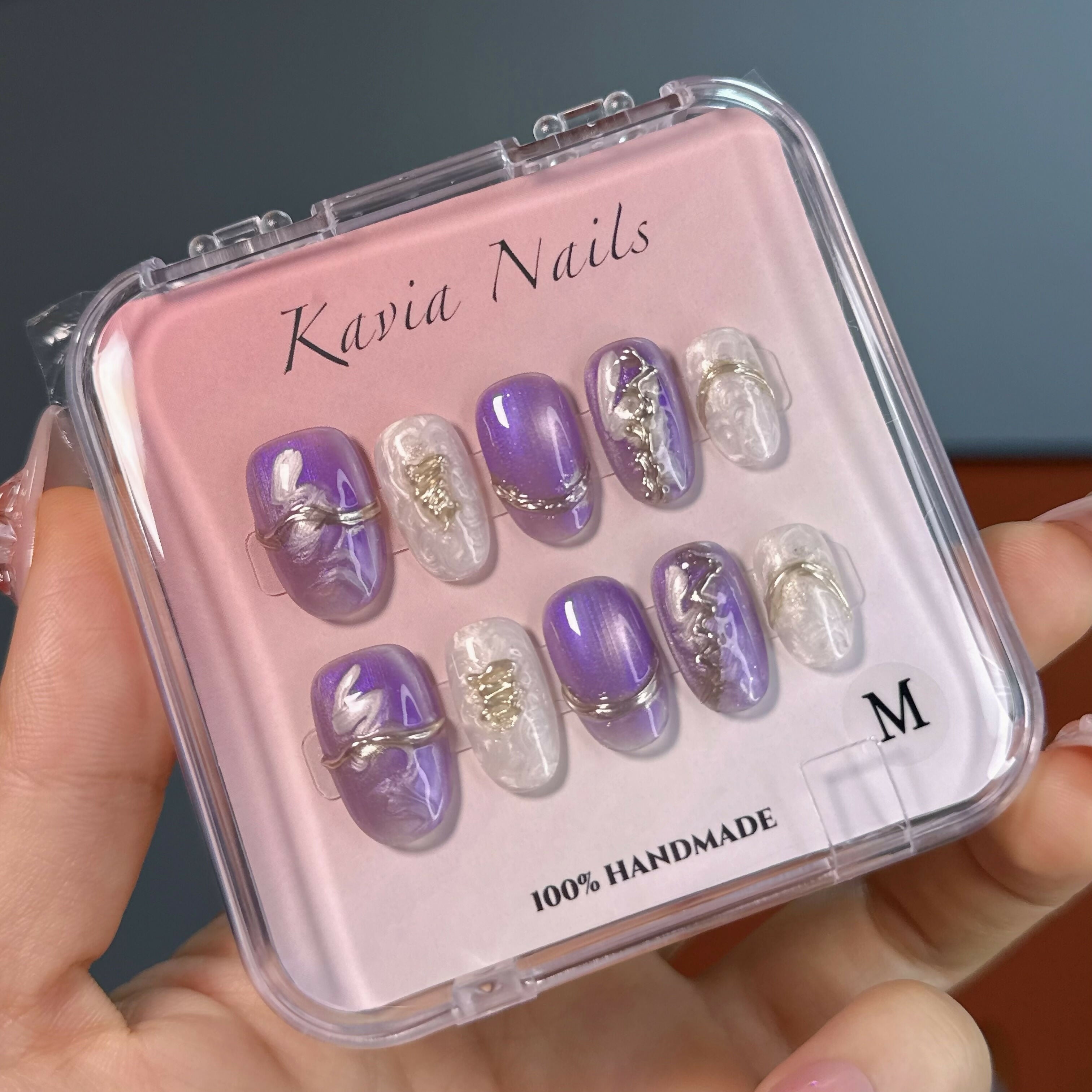 Purple Silk - Handmade press-on nails