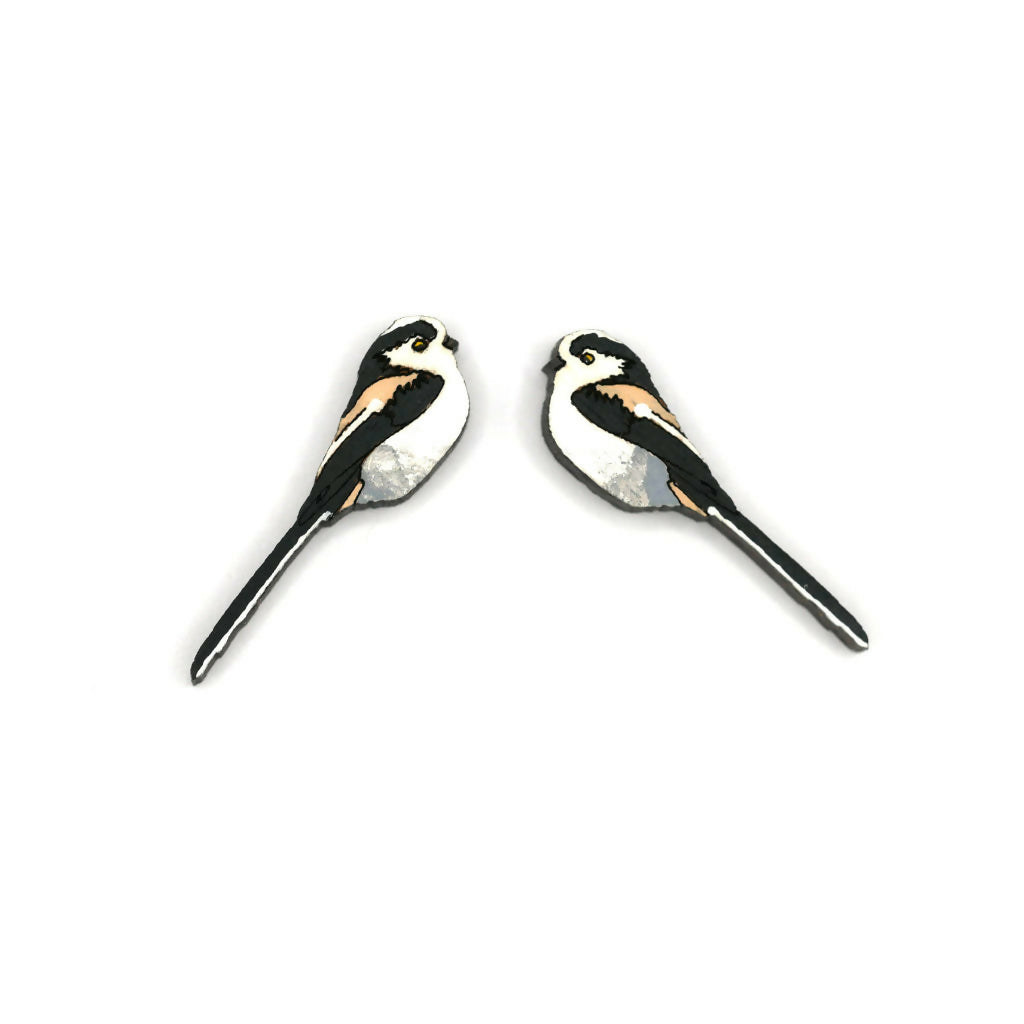 Long Tail Tit Stud Earrings