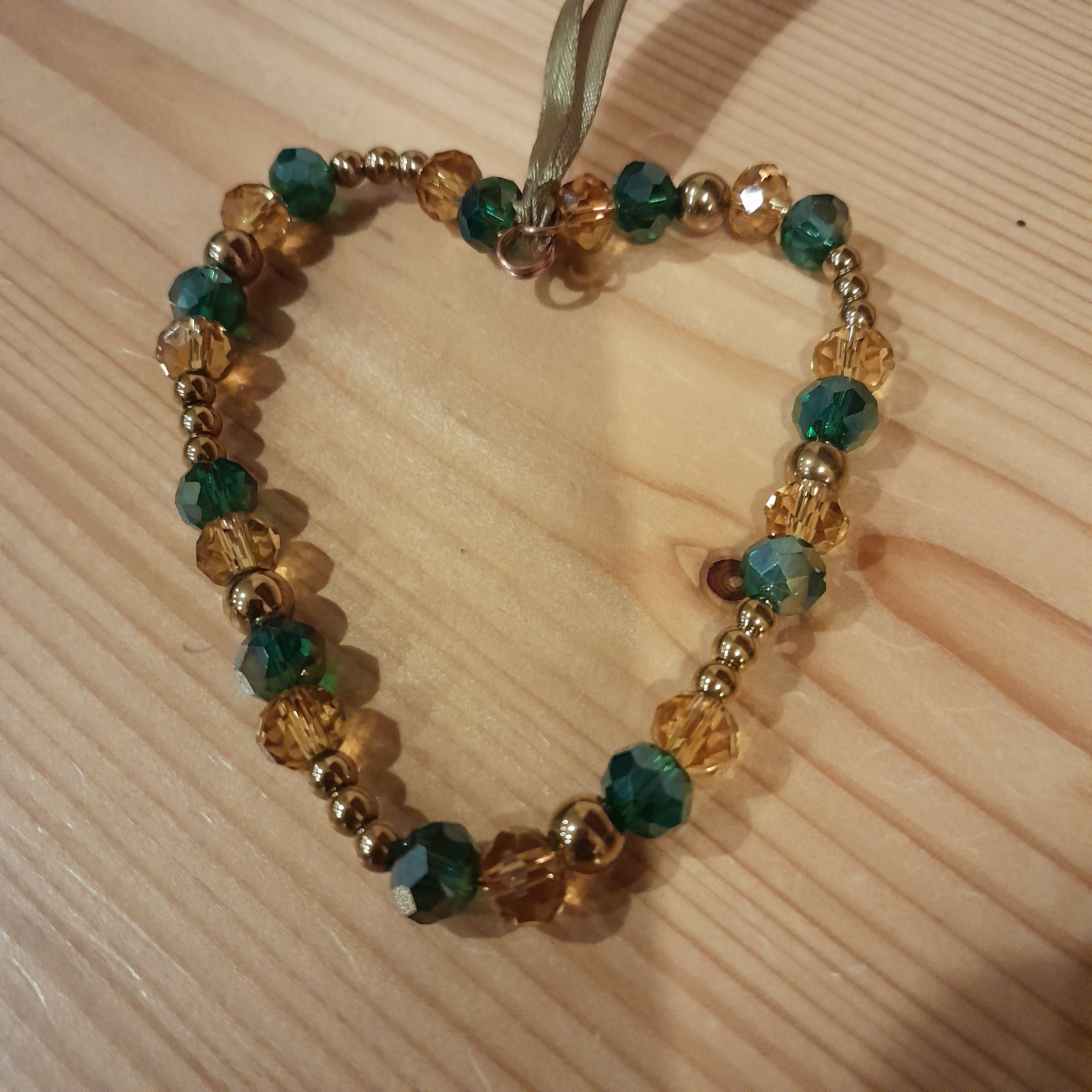 Love Token/Tree Jewellery Facetted Glass Beads and Copper Hematite on Pure Copper Wire.