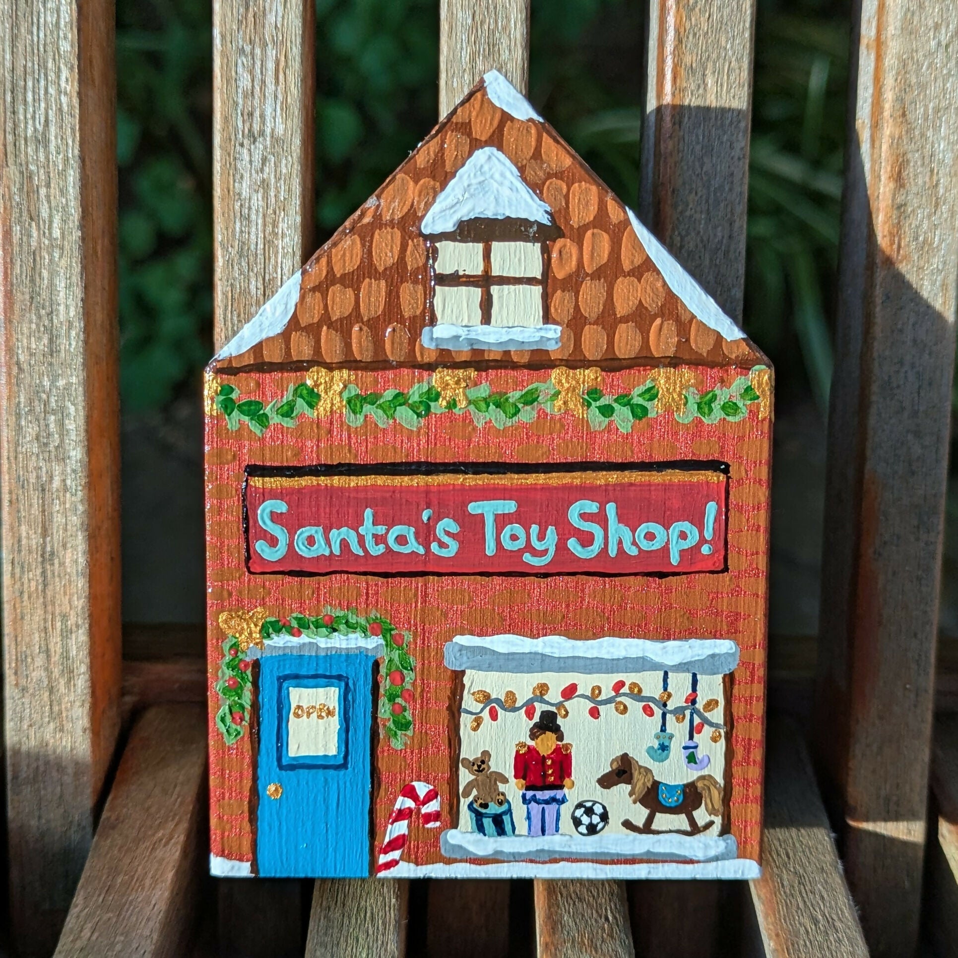 Hand Painted Wooden Christmas Toy Shop