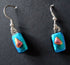 Fused Dichroic Glass Earrings in Green and Pink with Sterling Silver Hooks
