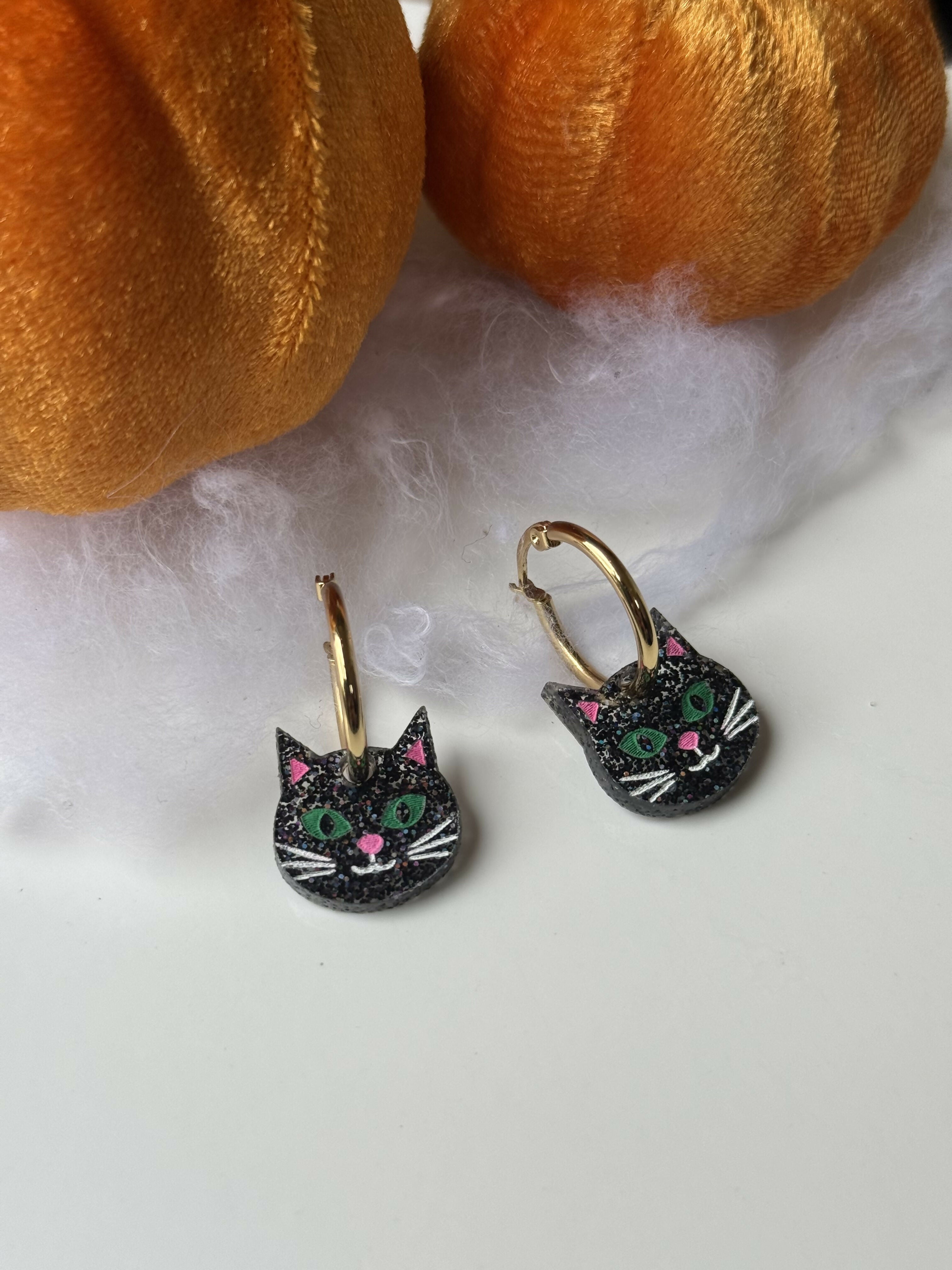 Cute cat face hoops