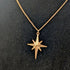 Gold North Star Necklace on Silver Plated Chain