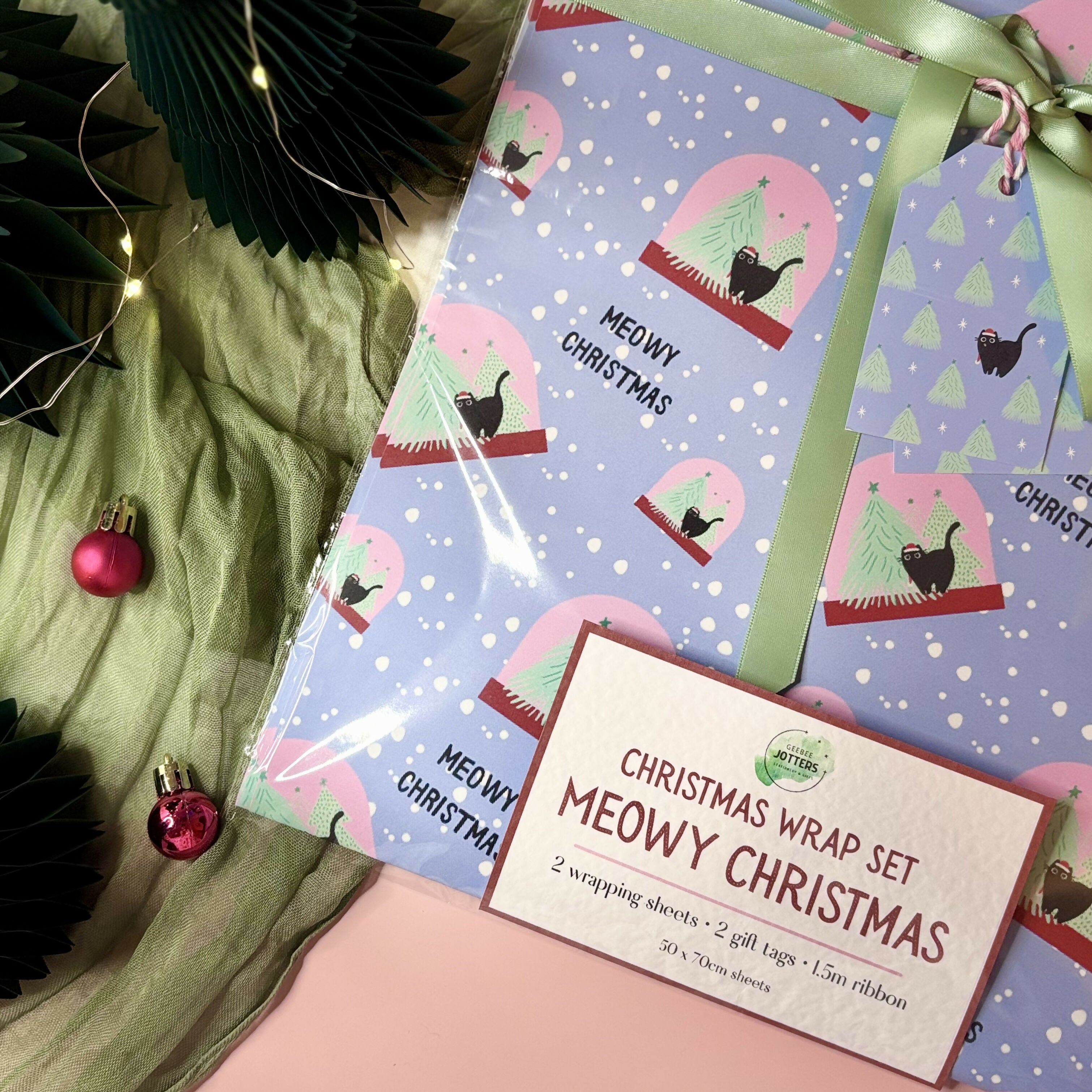 Meowy Christmas Gift Wrap Set