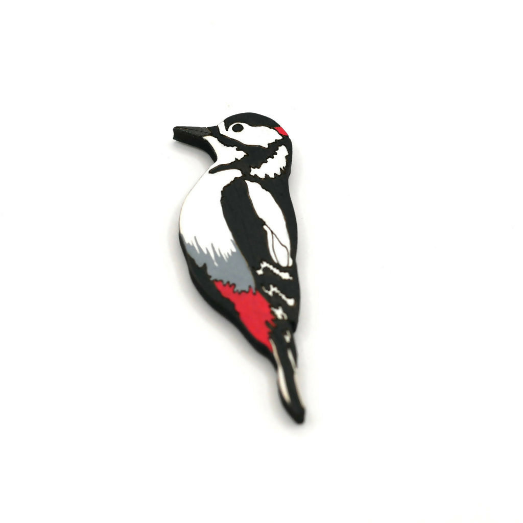 Spotted Woodpecker Pin Badge