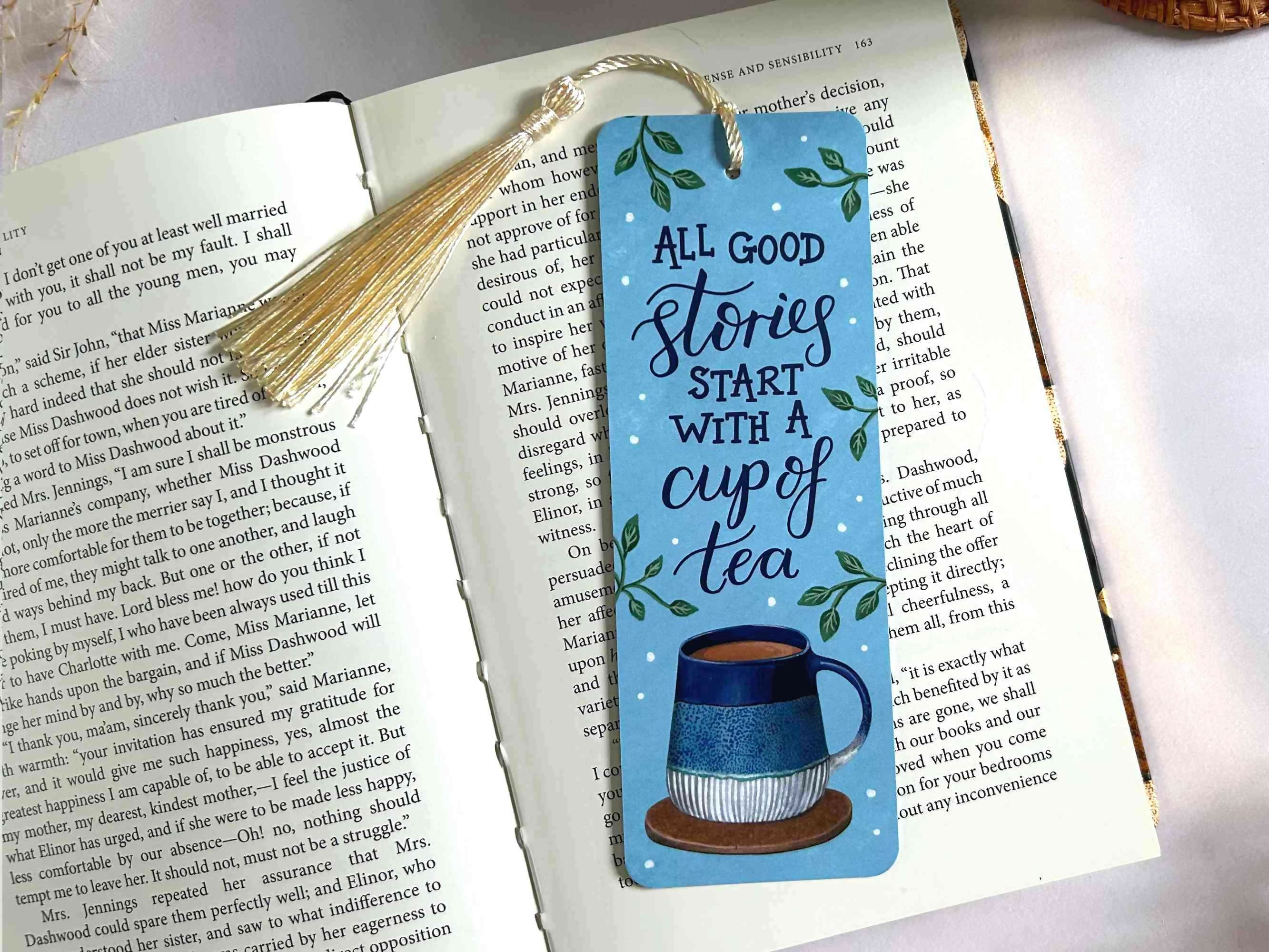 Tea Lover Blue Bookmark