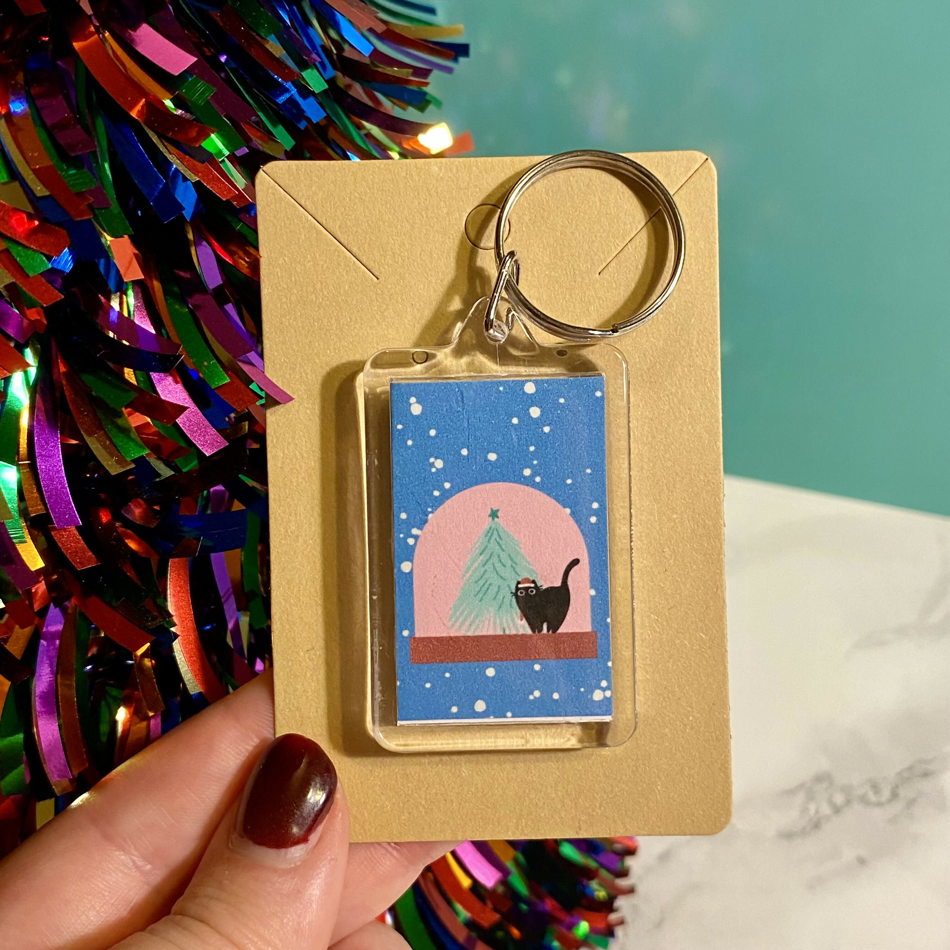 Festive Kitty - Keyring