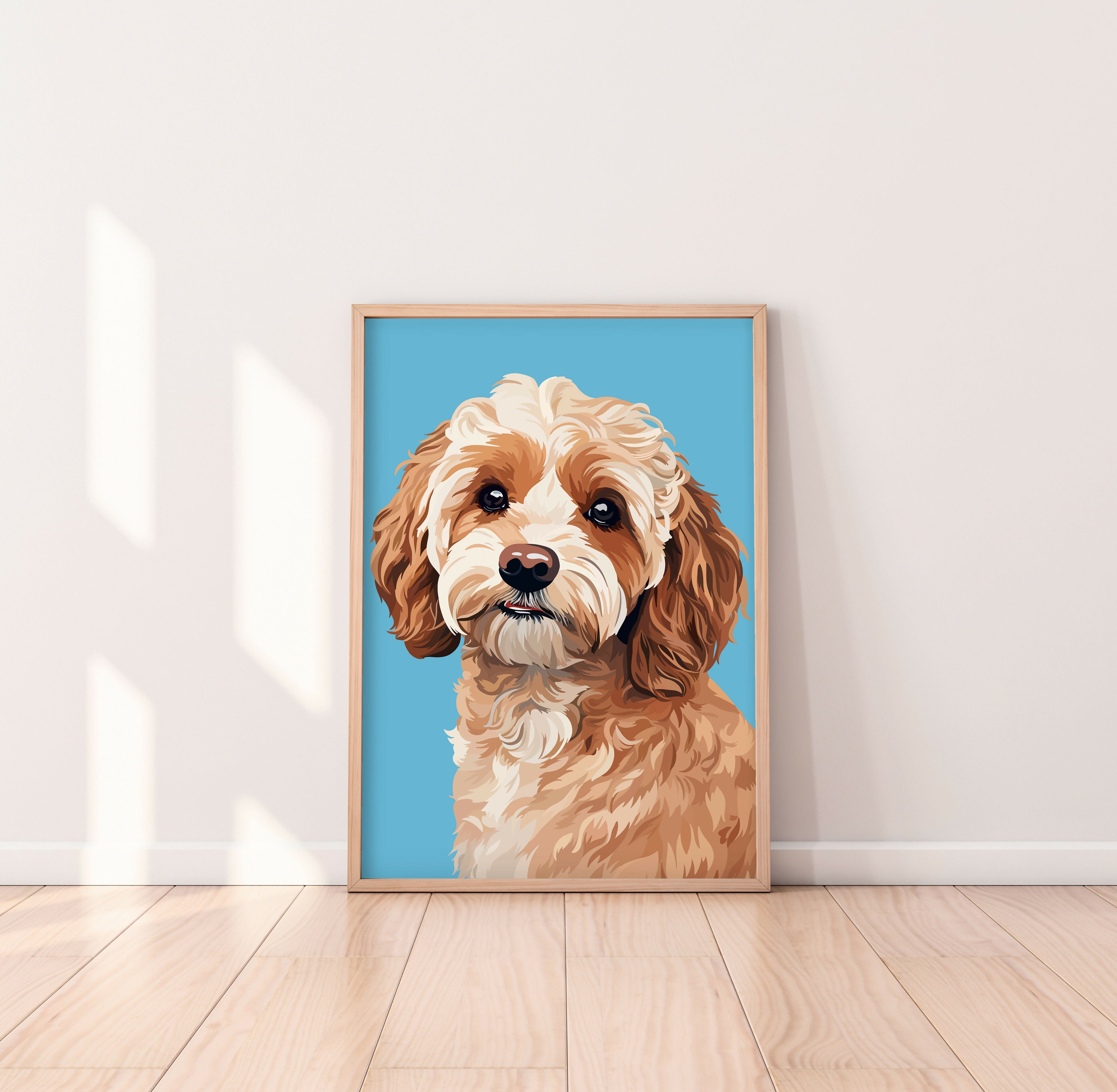 Cavapoo Beige Brown Dog Art Print