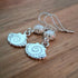 Handmade Dotted Silver Shell Earrings With Mother of Pearl