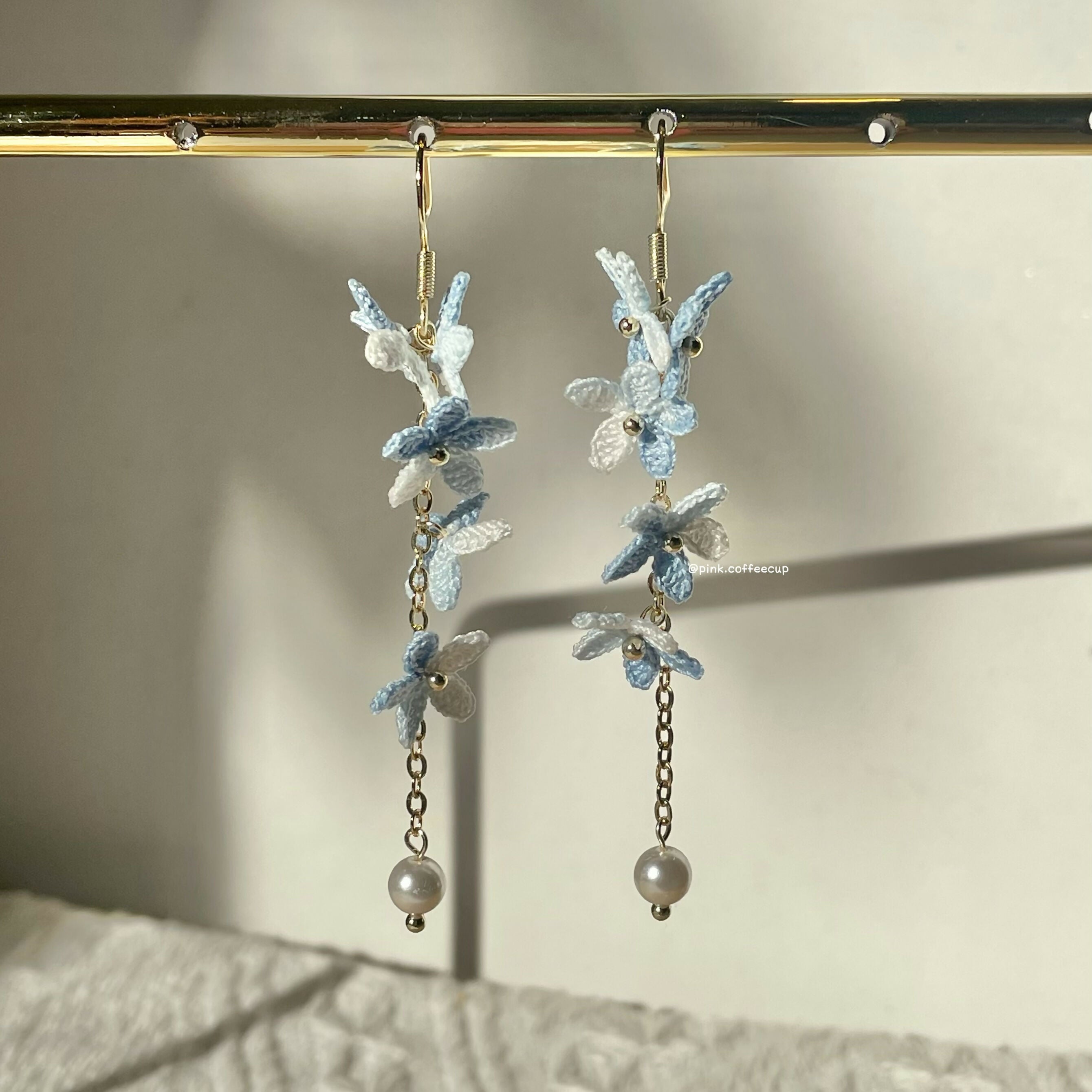 Micro Crochet Flowers Drop and Dangle Earrings