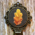 Bronze Hand Embroidered Autumnal Oak Leaf Vintage Bookmark