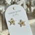 Gold Engraved Starfish Studs