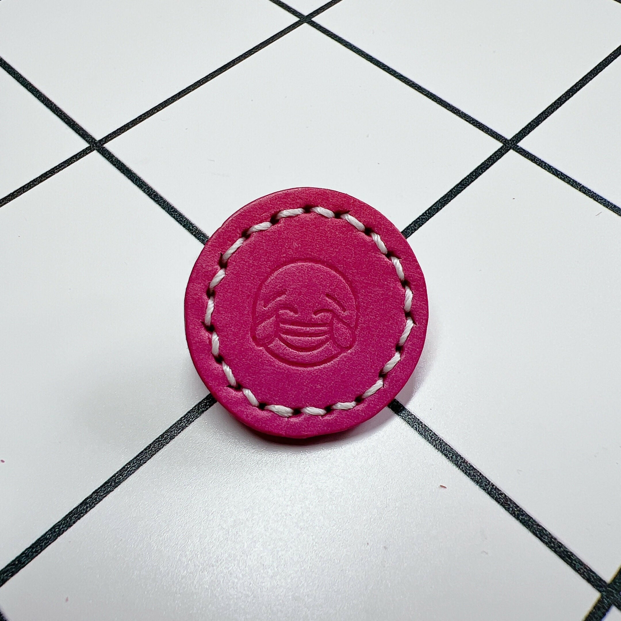 Embossed Emoji Leather Pin - Tears of Joy (30 mm)