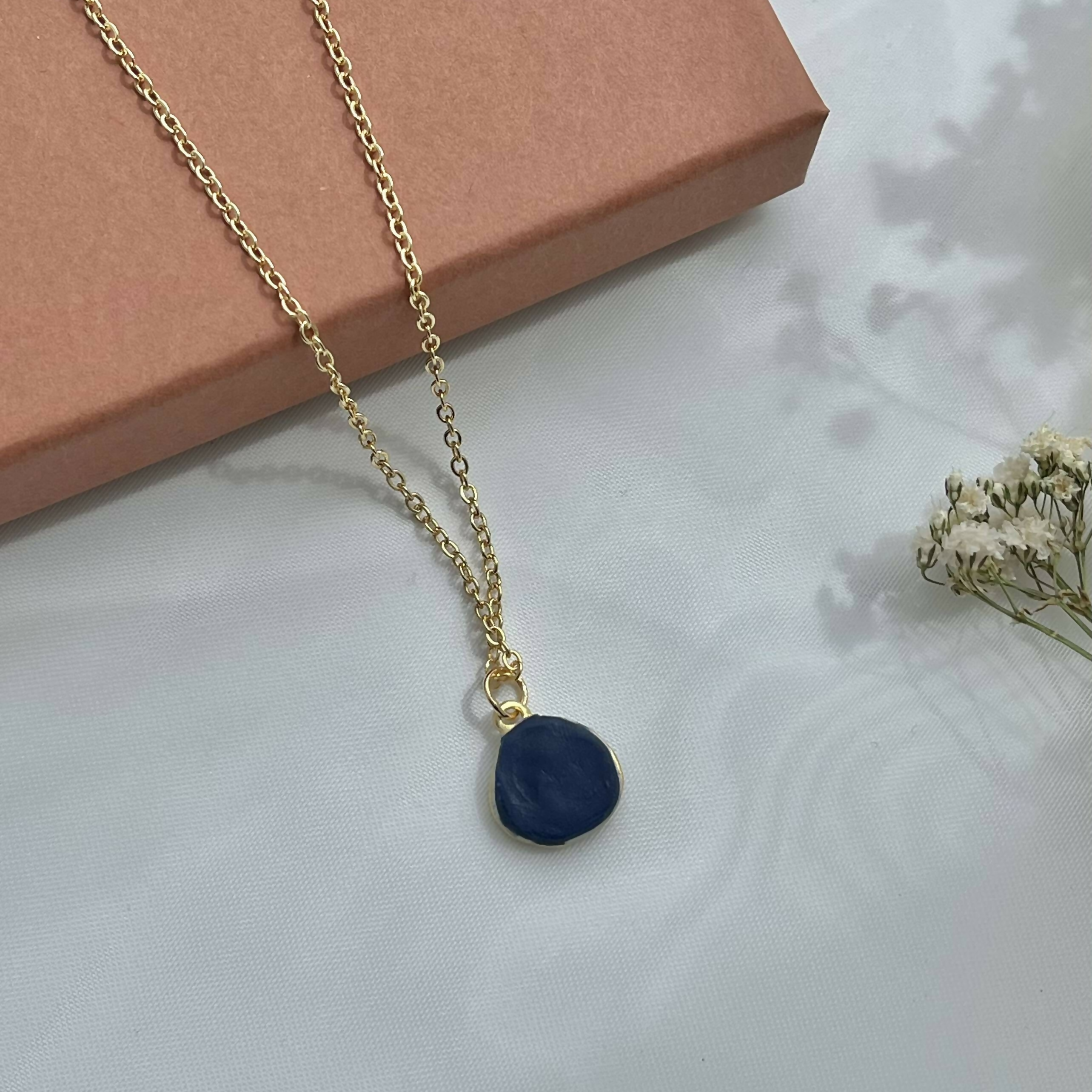 Blue China Necklace No. 1 - Handmade Polymer Clay Necklace