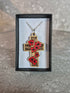Handcrafted and engraved red poppy cross.