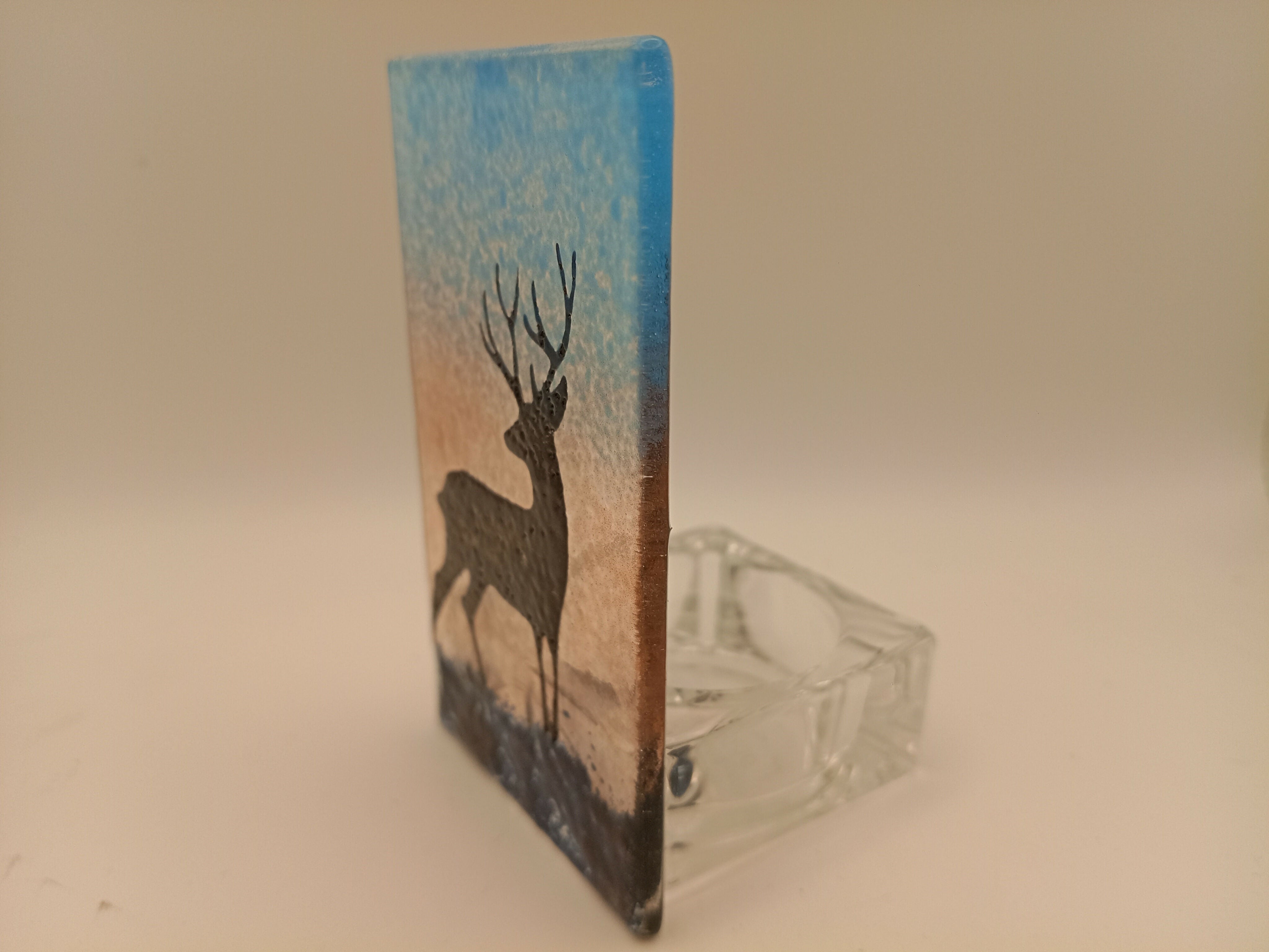 Fused Glass Stag Tealight