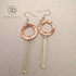 Frosted Acrylic Bar & Hand-Hammered Copper Earrings