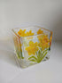 Hand Painted Glass Candle Holder.