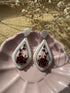 Rose and Vine Teardrop Earrings with Crystal Trim