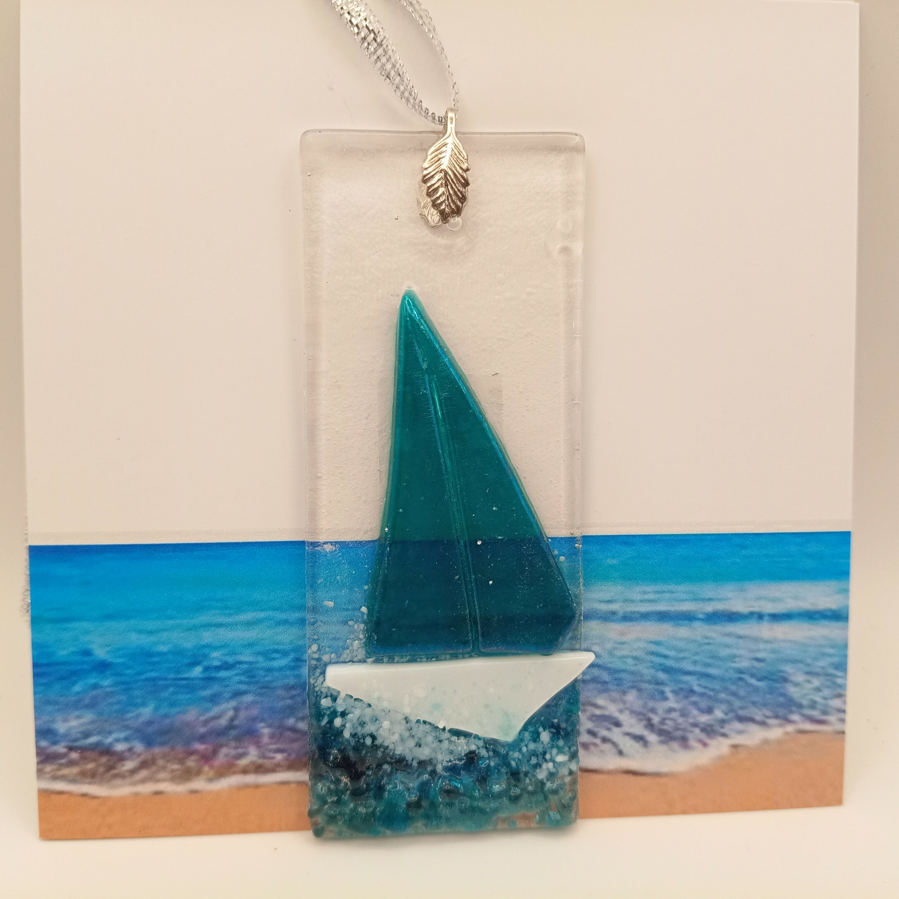 Fused Glass Boat Card