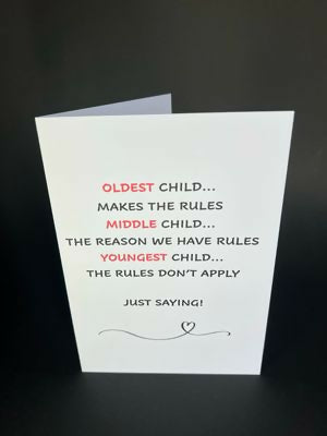 Oldest Child Makes The Rules - Cheeky Card