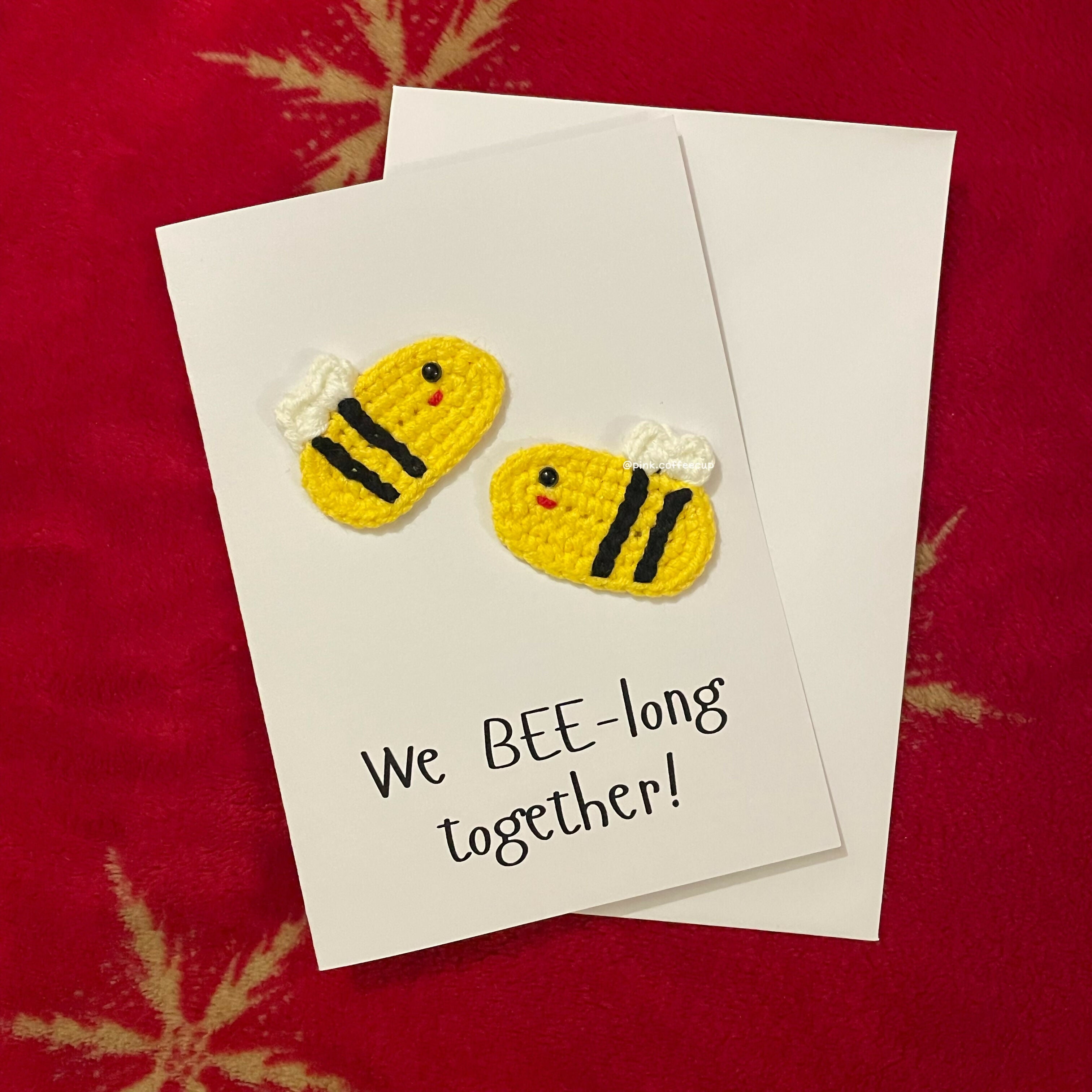 Crochet Handmade Greeting Card - We Beelong Together