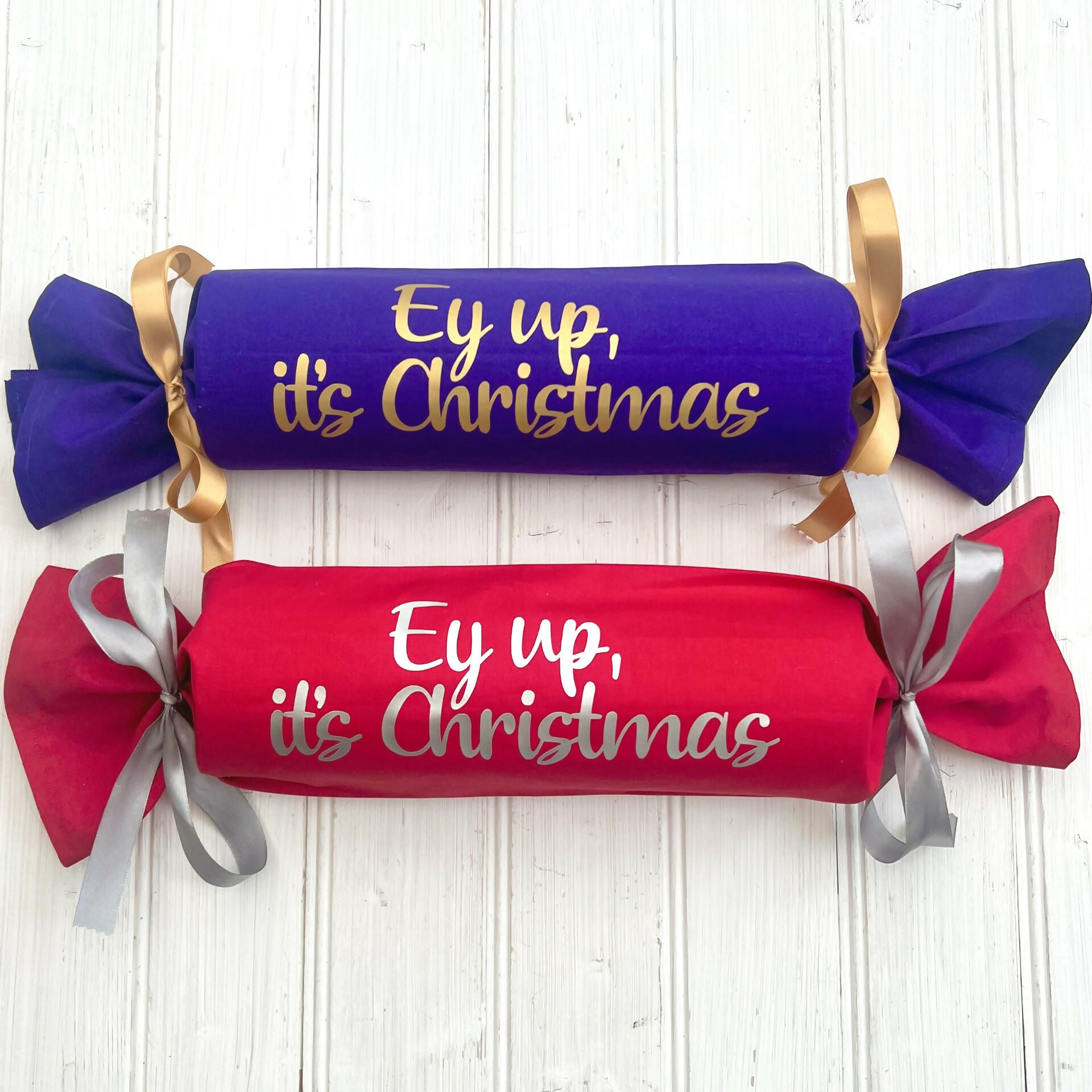 Handmade Giant Reusable Fabric Christmas Cracker- Red